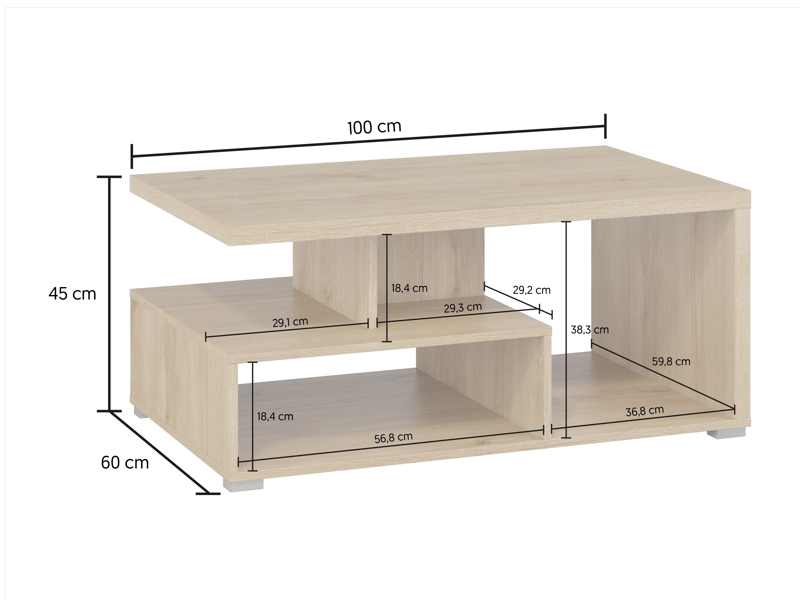 Wohnzimmer-Set Virvele 103 (Kaschmir + Eiche hell)