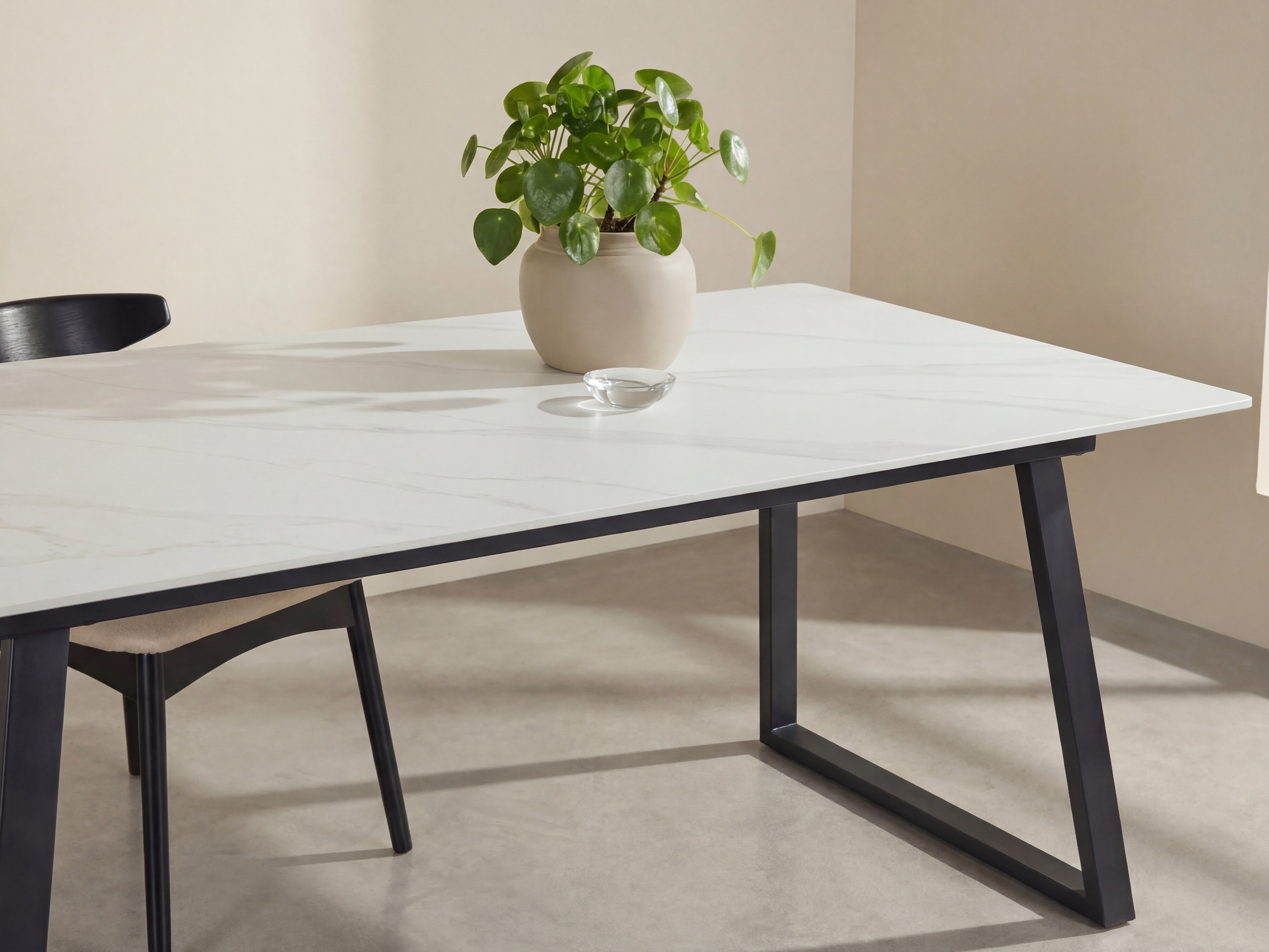 Tisch Dallas 5355 (Weisser Marmor + Schwarz)