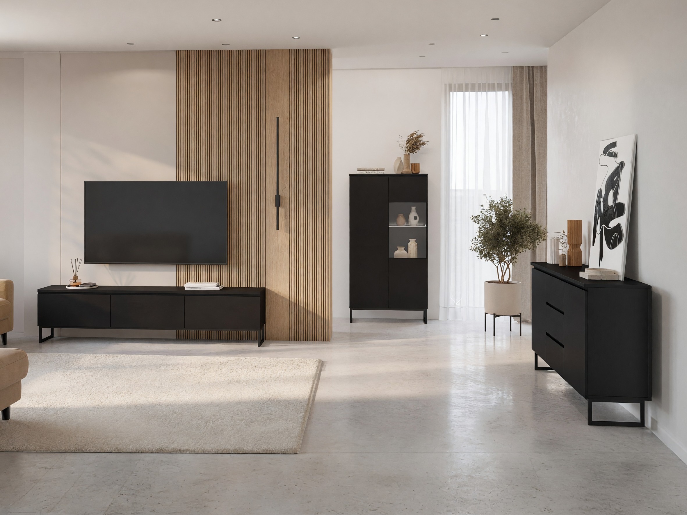 Kommode Velsora 102 (Schwarz)