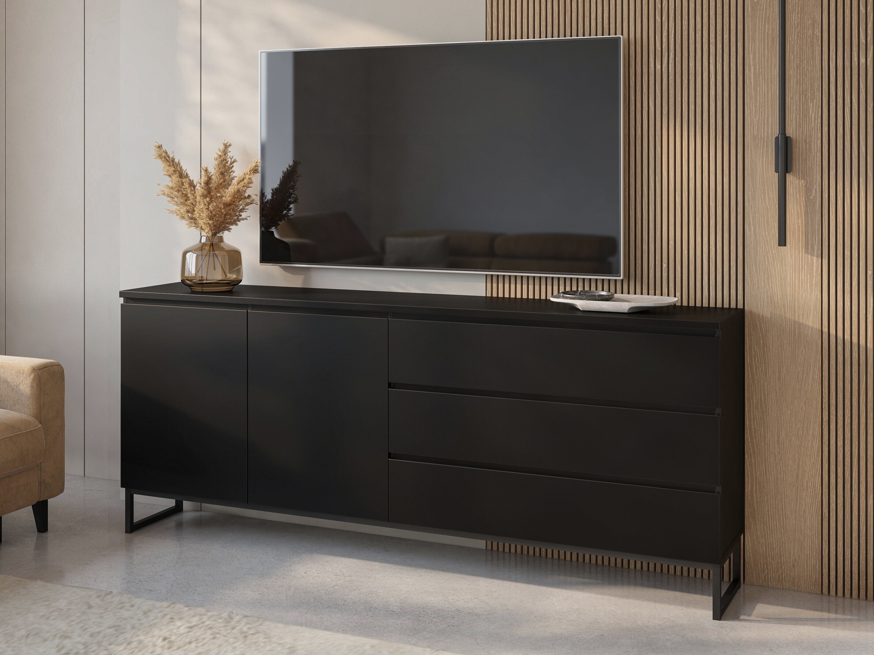 Kommode Velsora 103 (Schwarz)