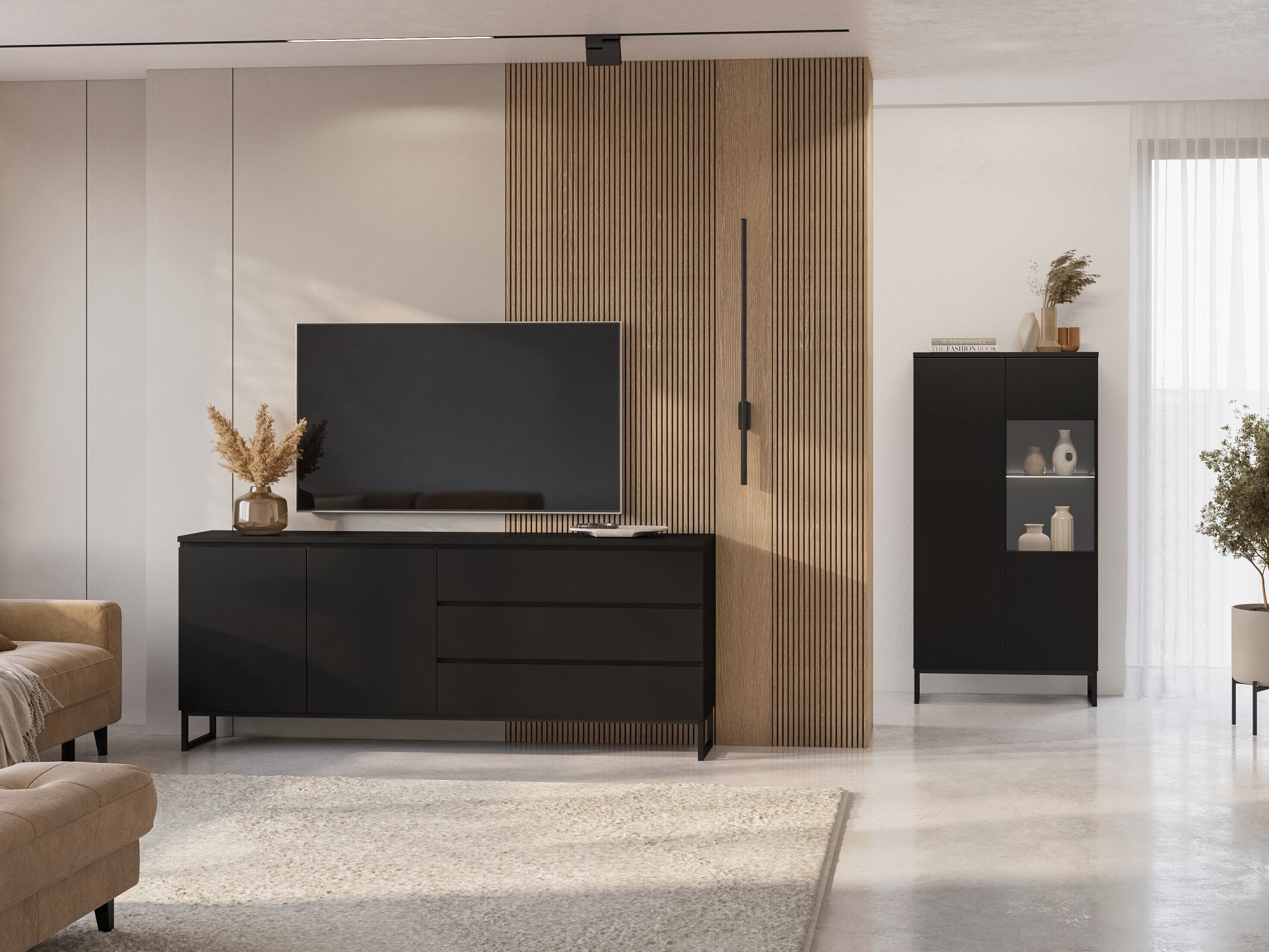 Kommode Velsora 103 (Schwarz)
