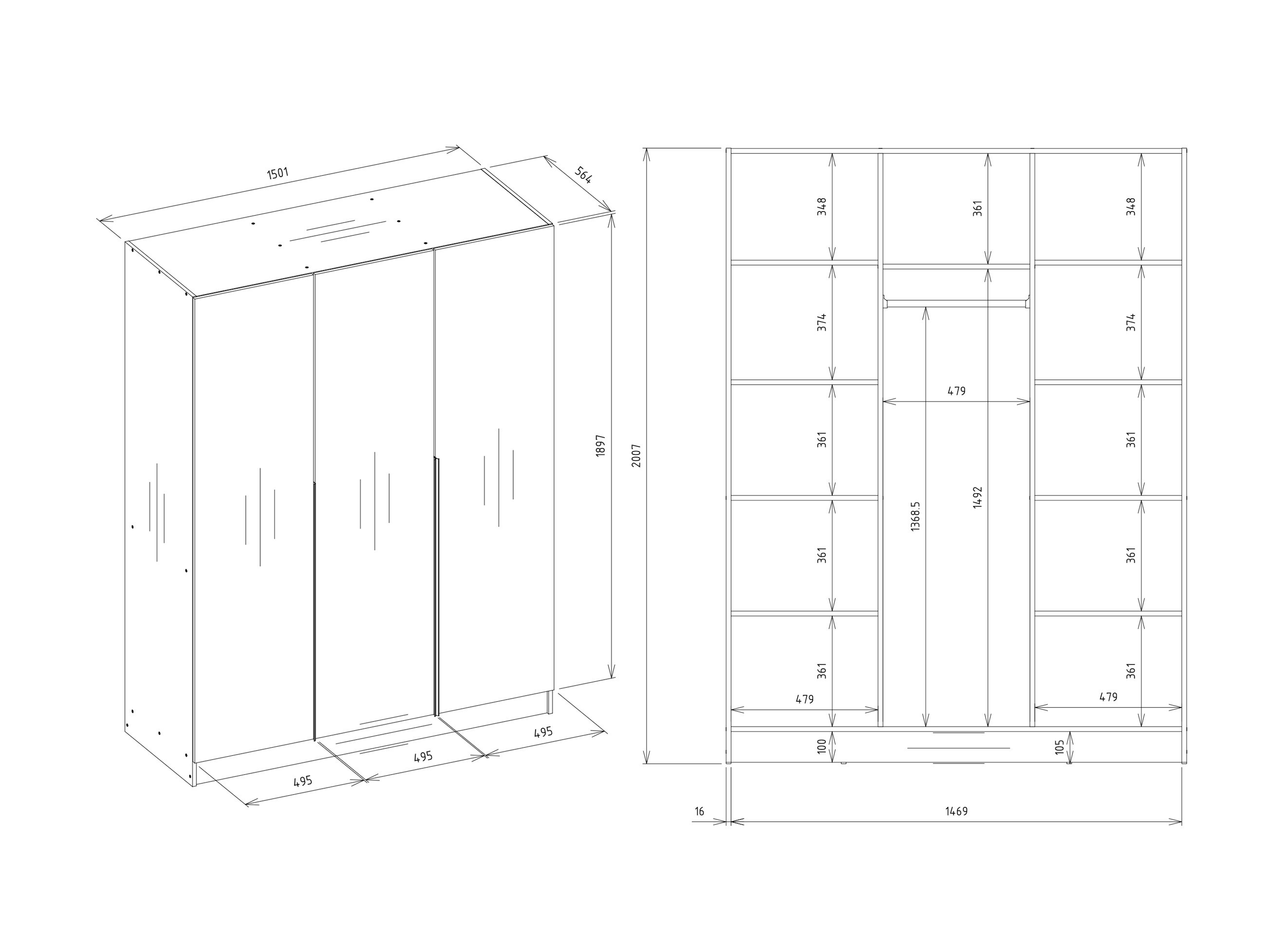 Kleiderschrank Mandeville 398