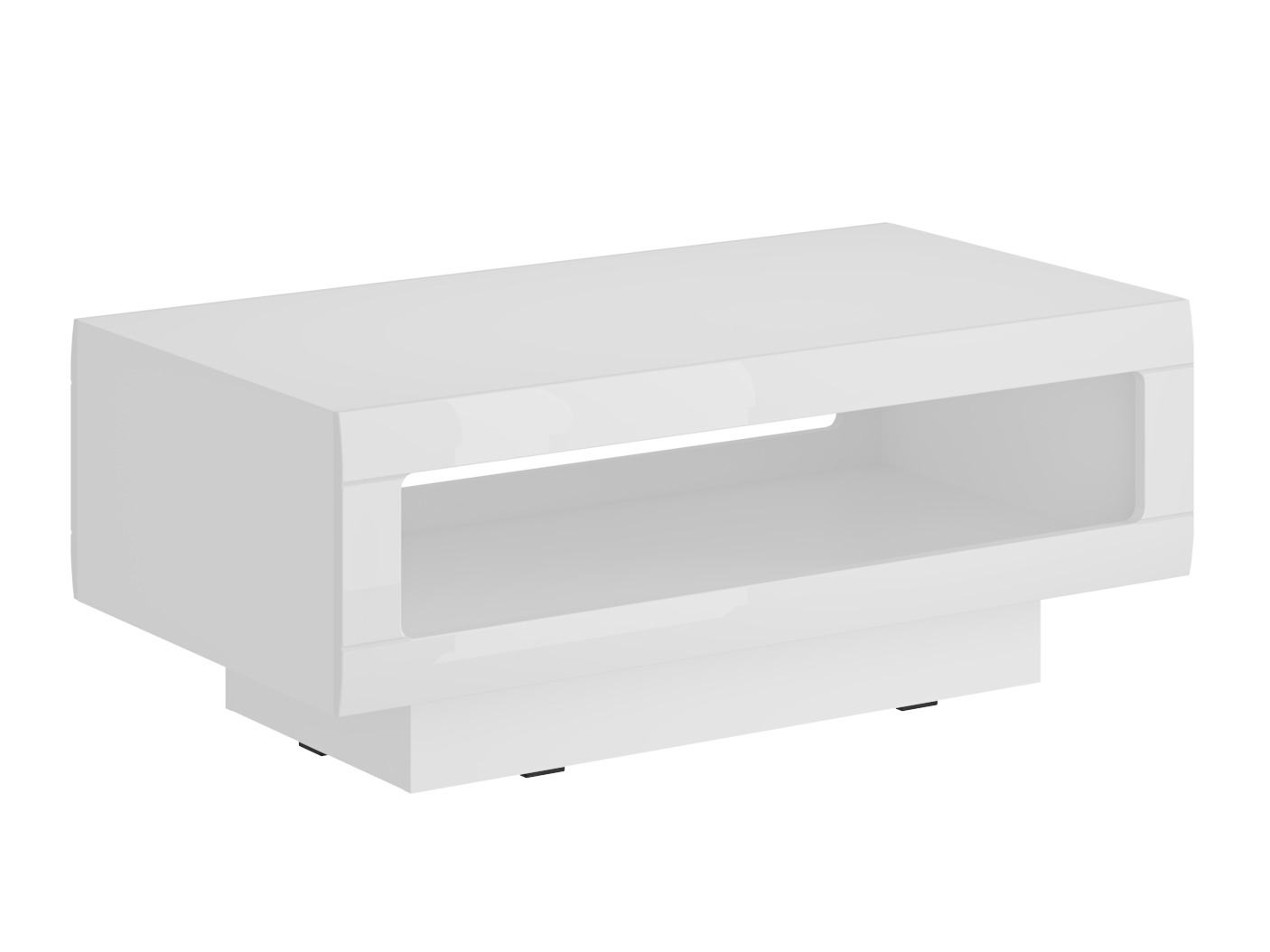 Couchtisch Ophsalu 102 (Weiss + Weiss glänzend)