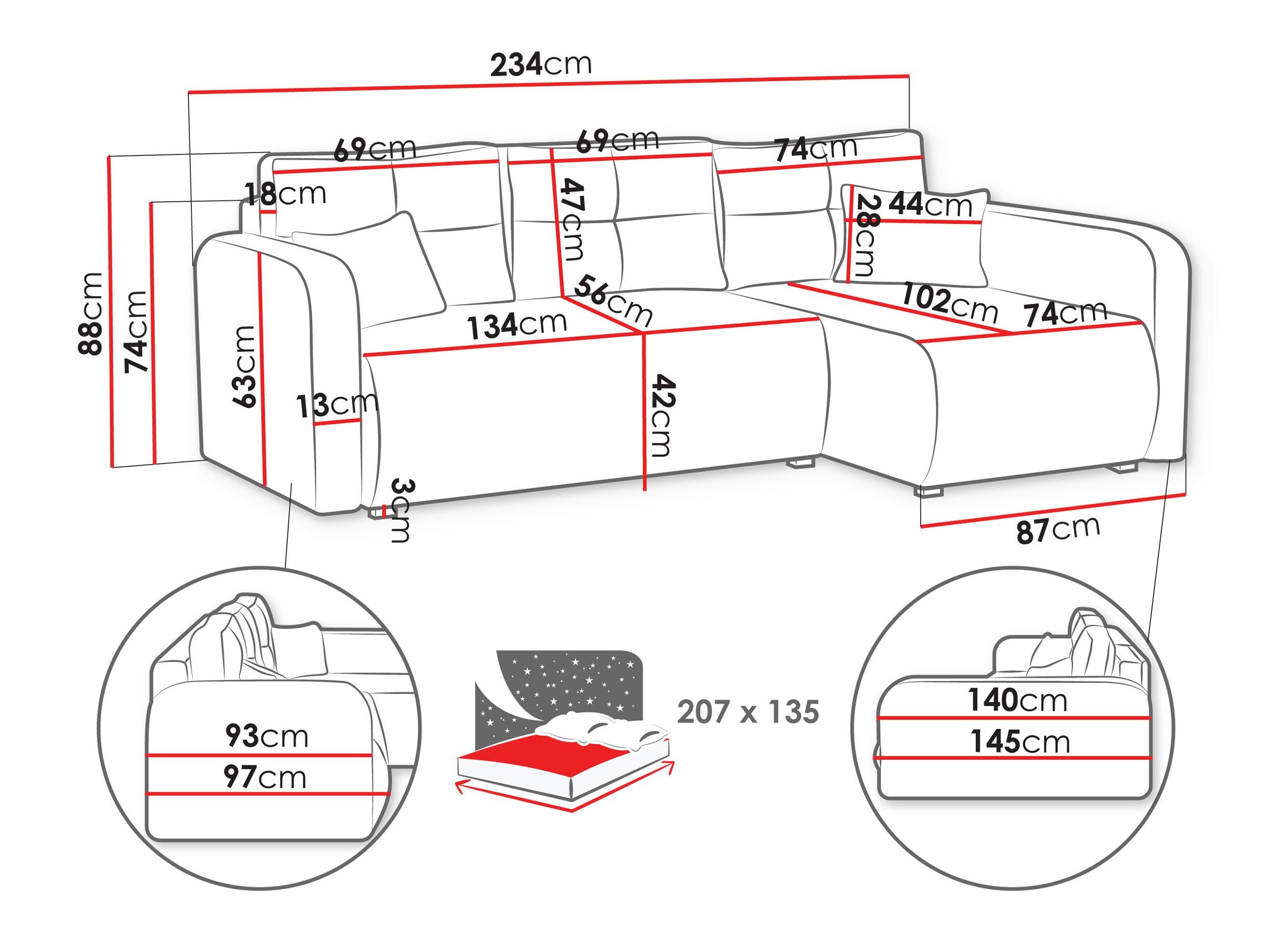 Ecksofa Delano 100 (Poso 22)