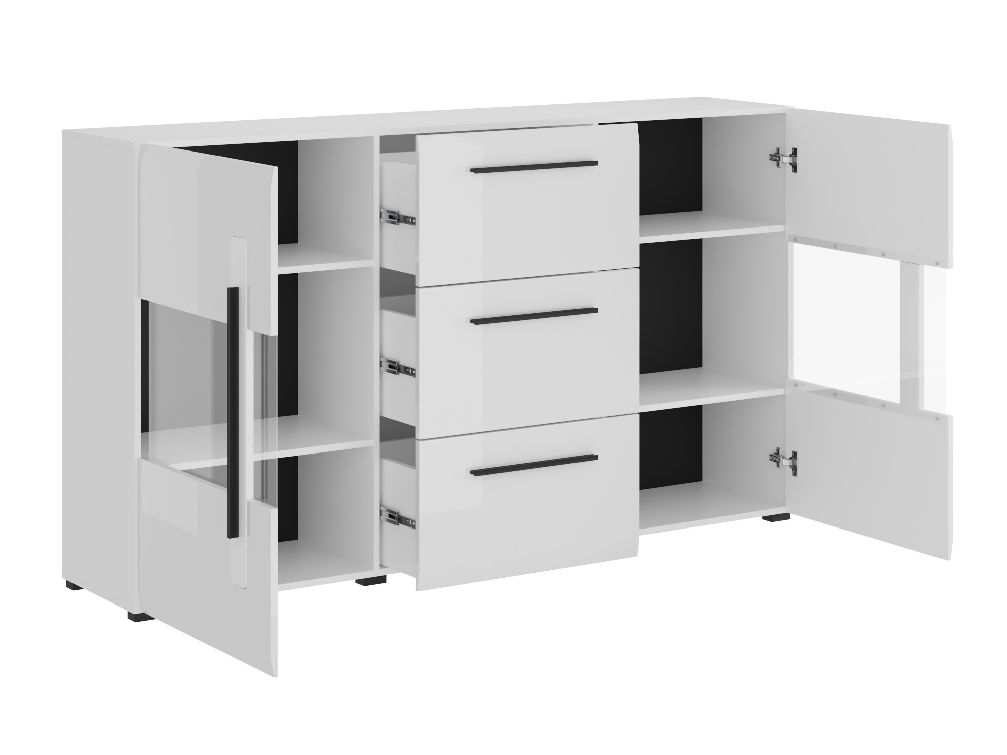 Kommode Ophsalu 106 (Weiss + Weiss glänzend)