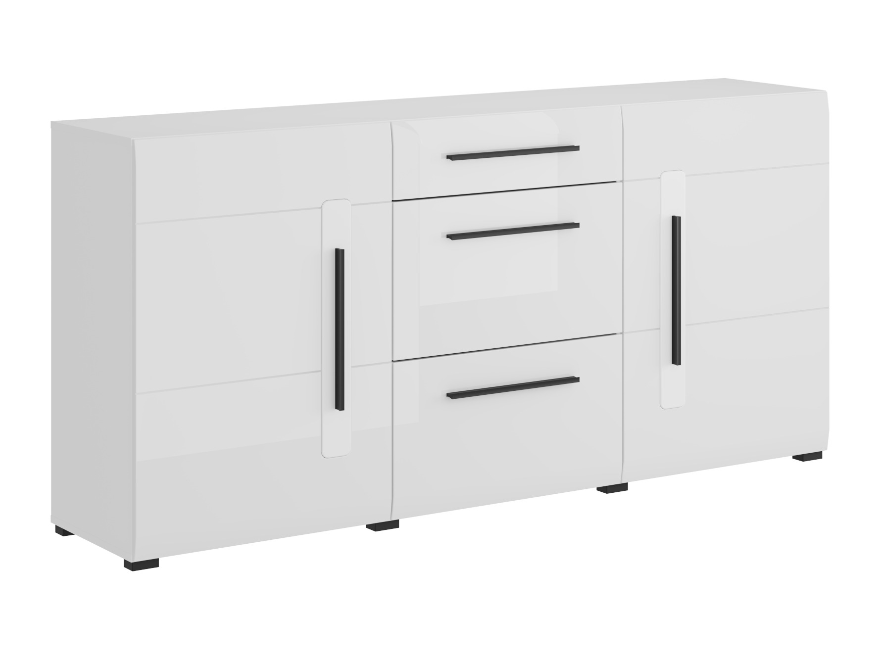 Kommode Ophsalu 108 (Weiss + Weiss glänzend)