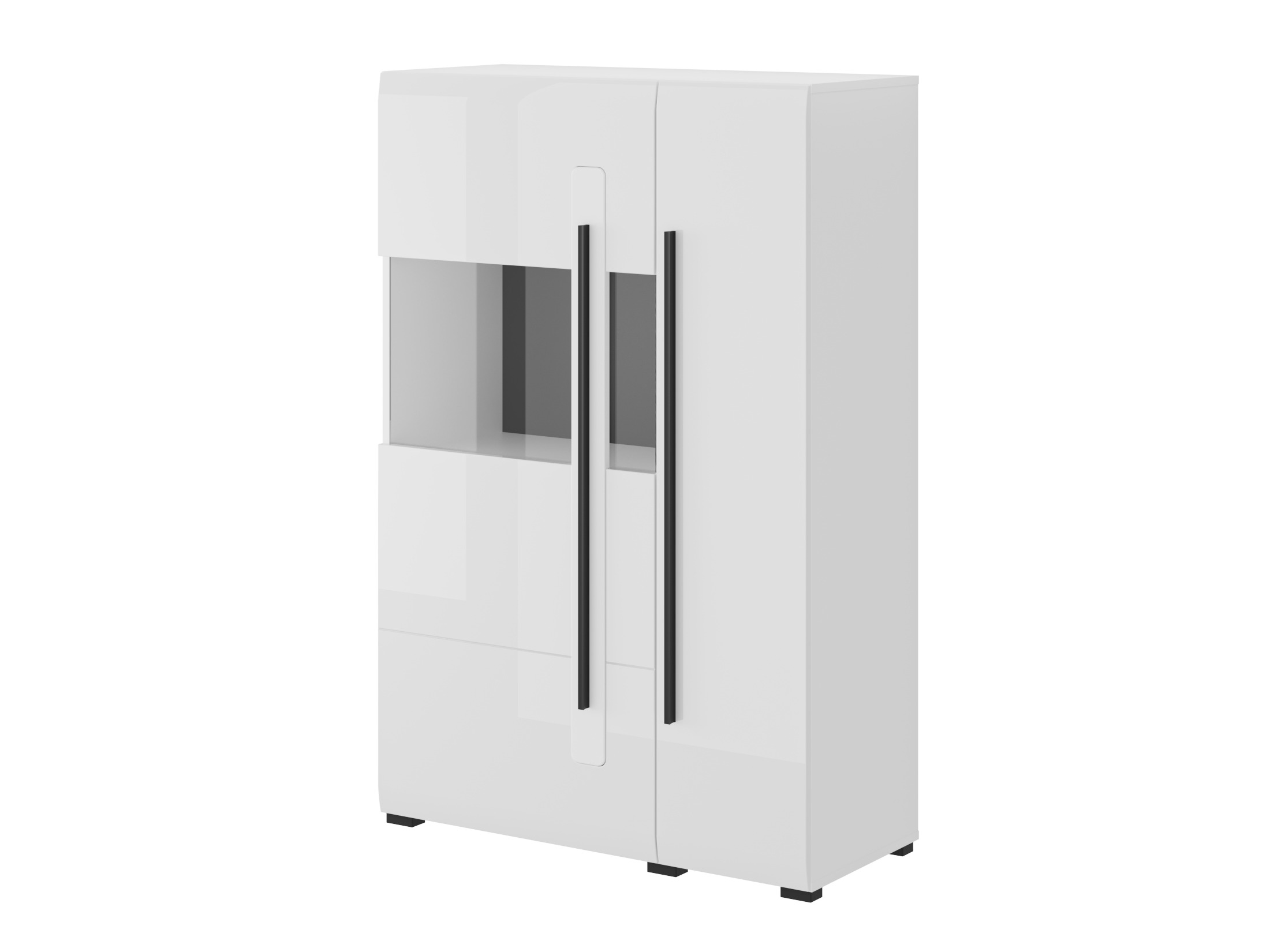 Sideboard Ophsalu 105 (Weiss + Weiss glänzend)