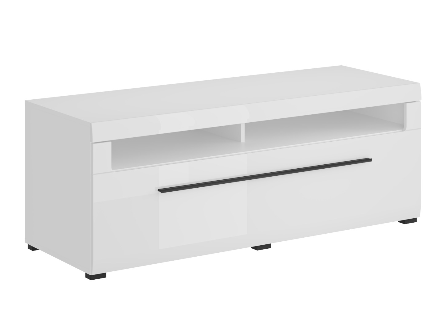 TV-Möbel Ophsalu 103 (Weiss + Weiss glänzend)