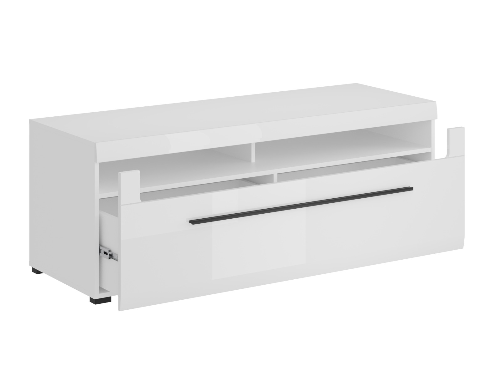 TV-Möbel Ophsalu 103 (Weiss + Weiss glänzend)
