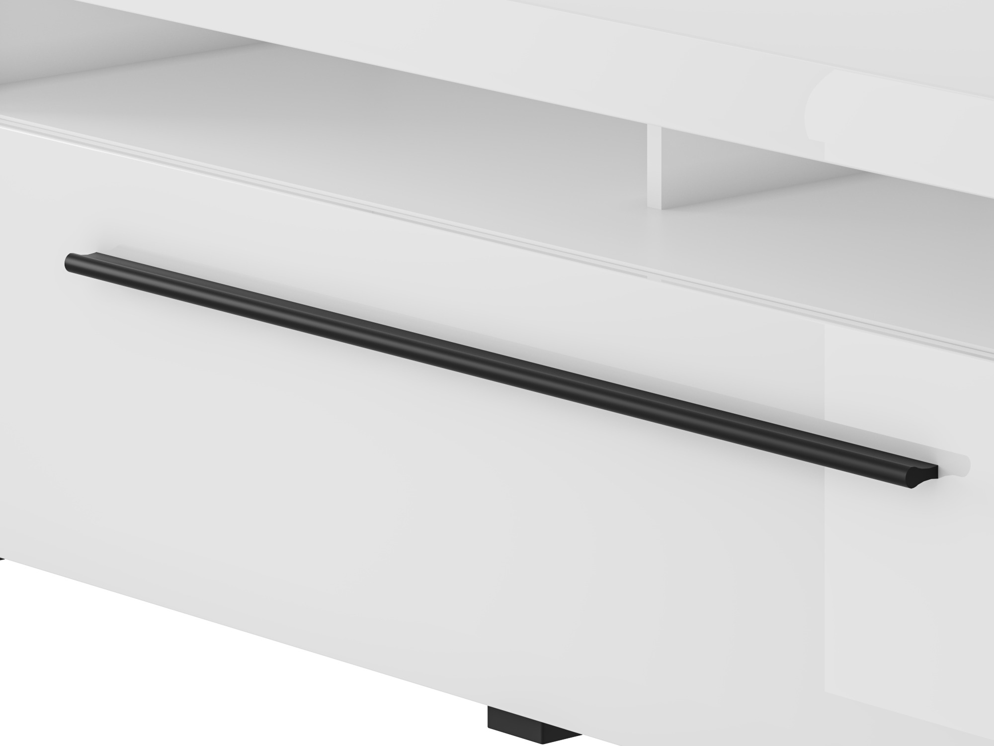 TV-Möbel Ophsalu 104 (Weiss + Weiss glänzend)