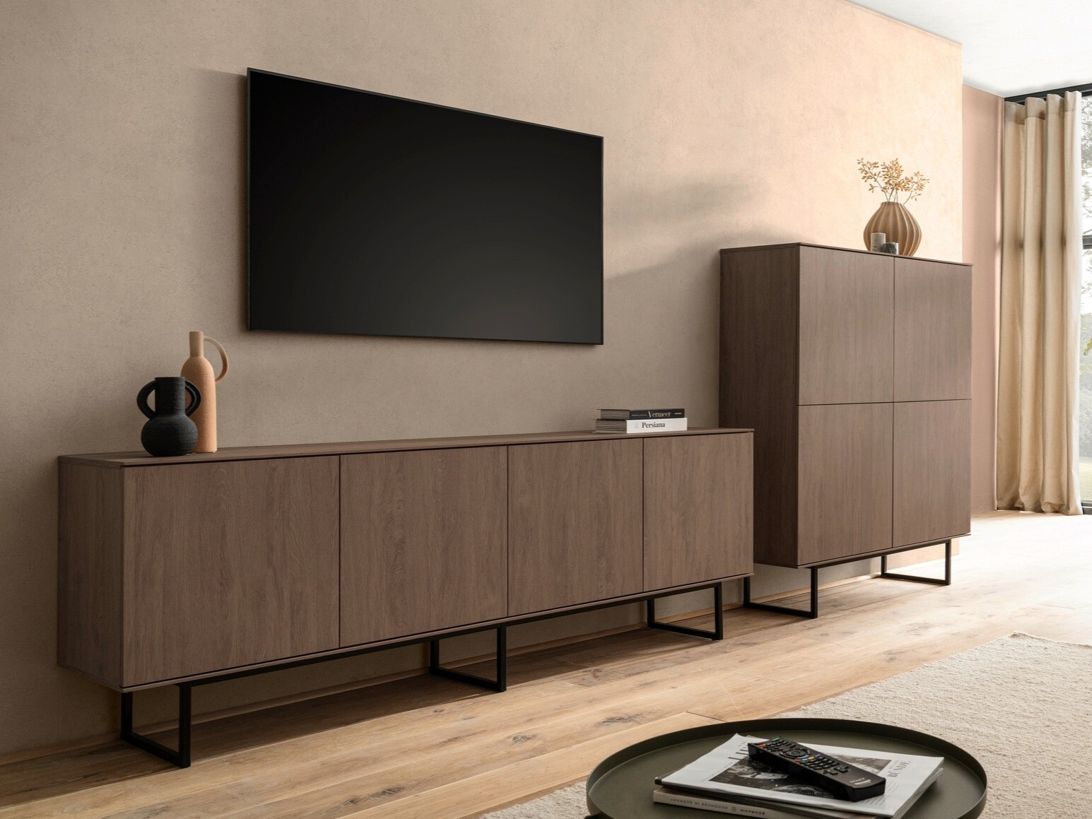 Wohnzimmer-Set Bentesa 126 (Walnussholzoptik)