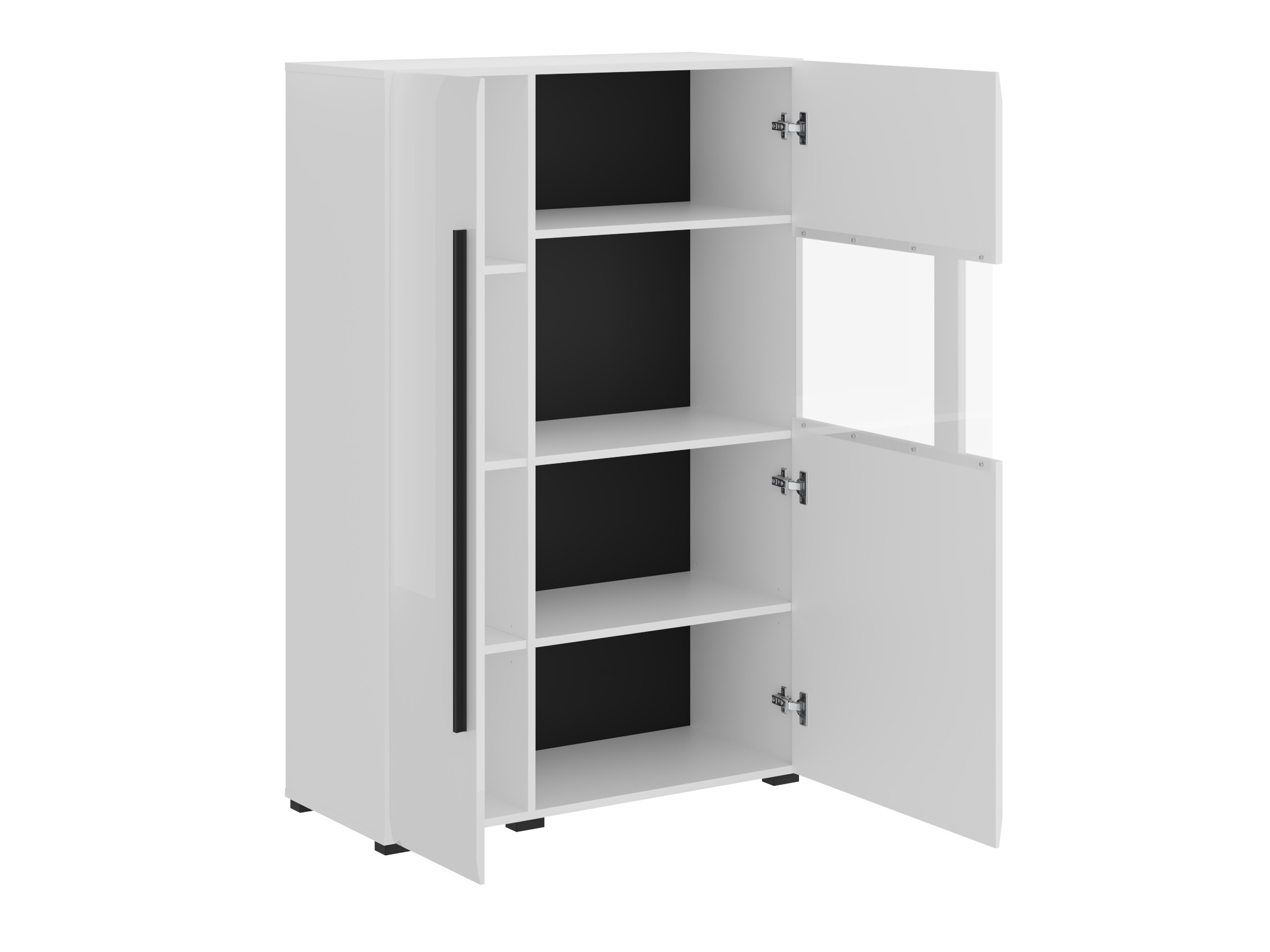 Wohnzimmer-Set Ophsalu 112 (Weiss + Weiss glänzend)