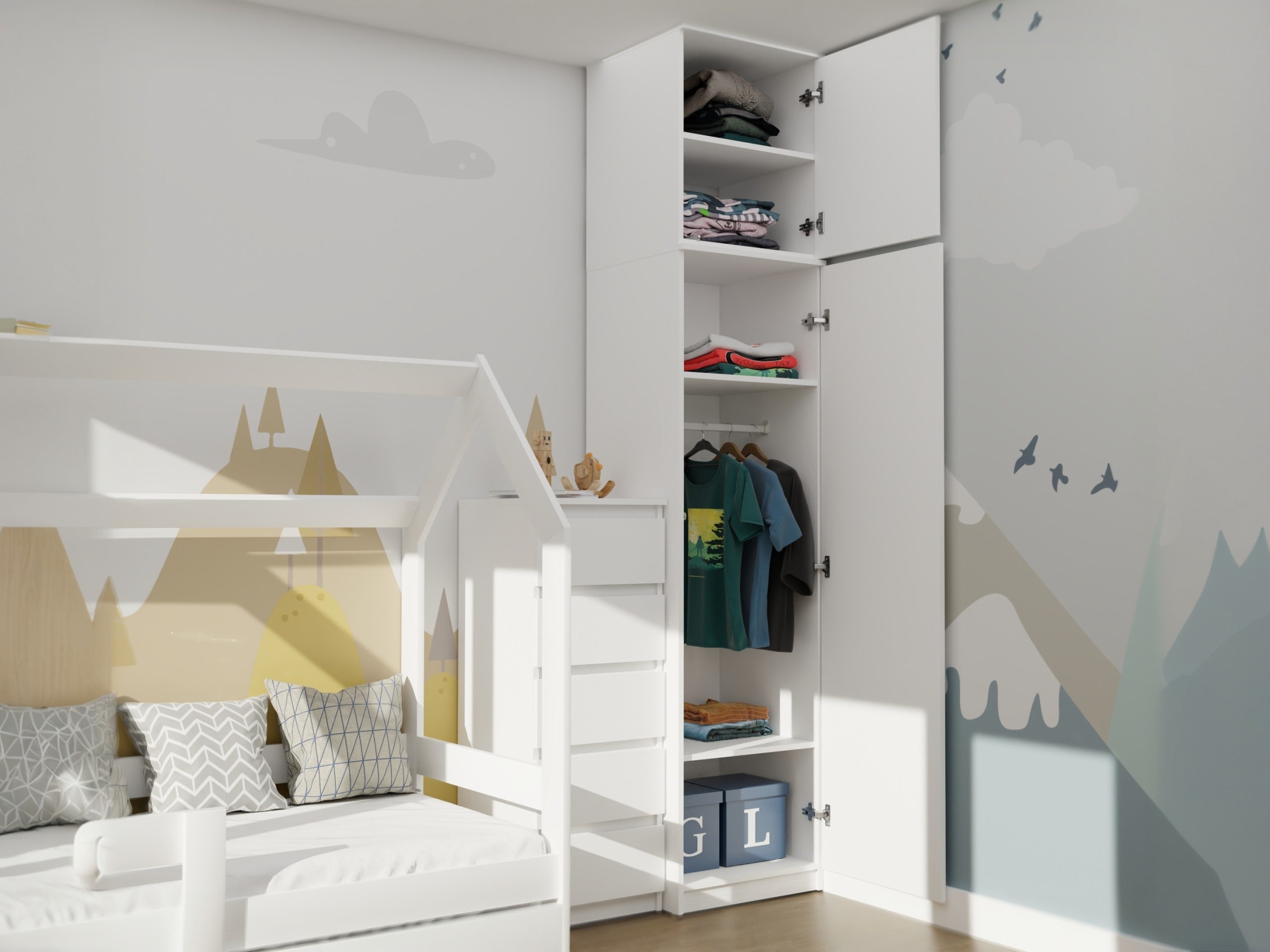 Kleiderschrank Mandeville 399 (Weiss)