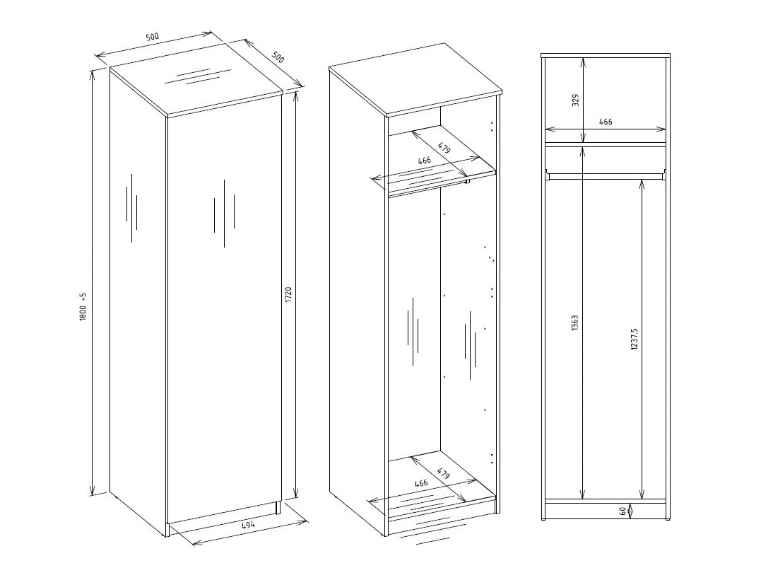 Kleiderschrank Mandeville 399 (Weiss)