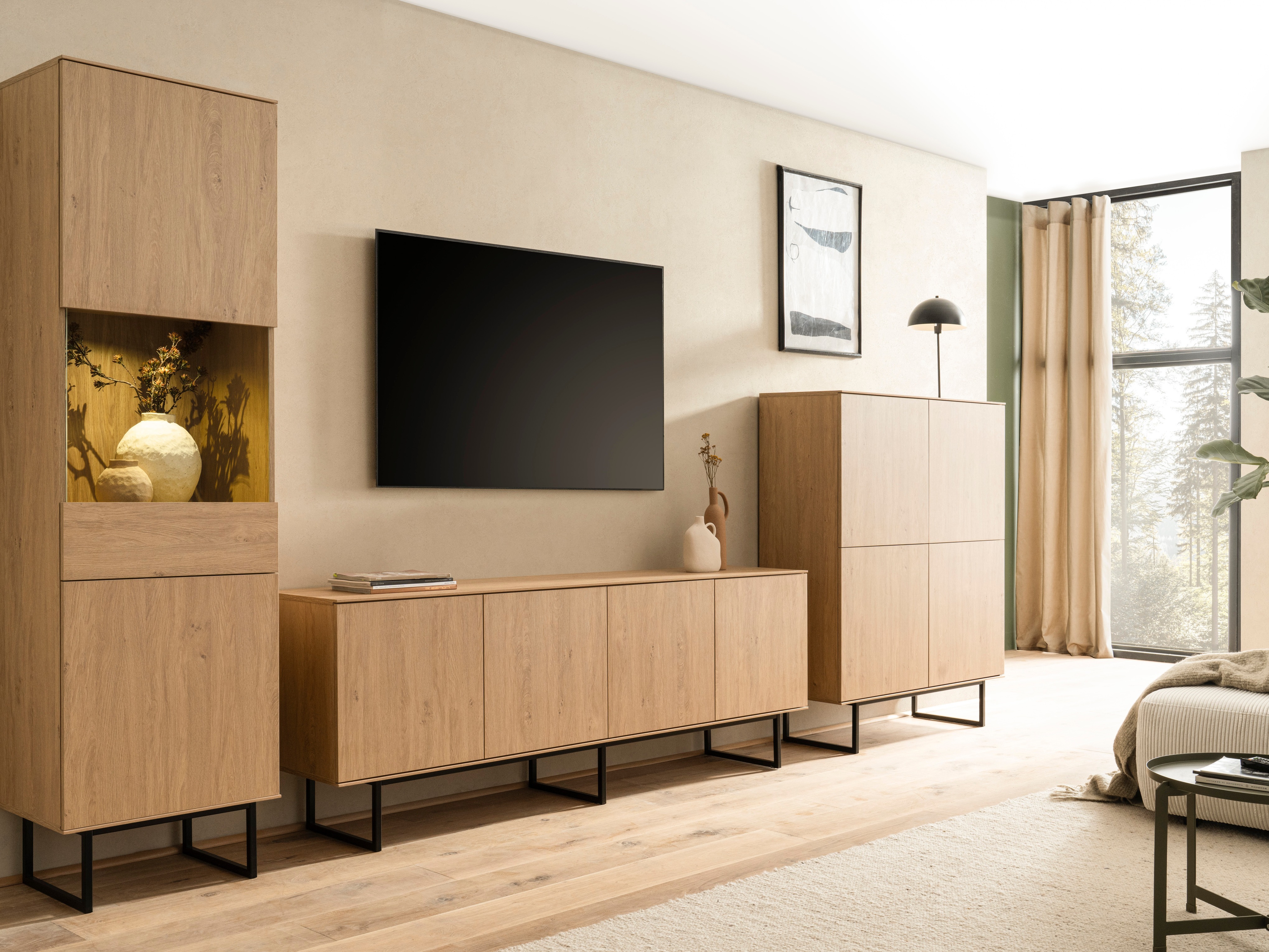 TV-Möbel Bentesa 114 (Eichenholzoptik)
