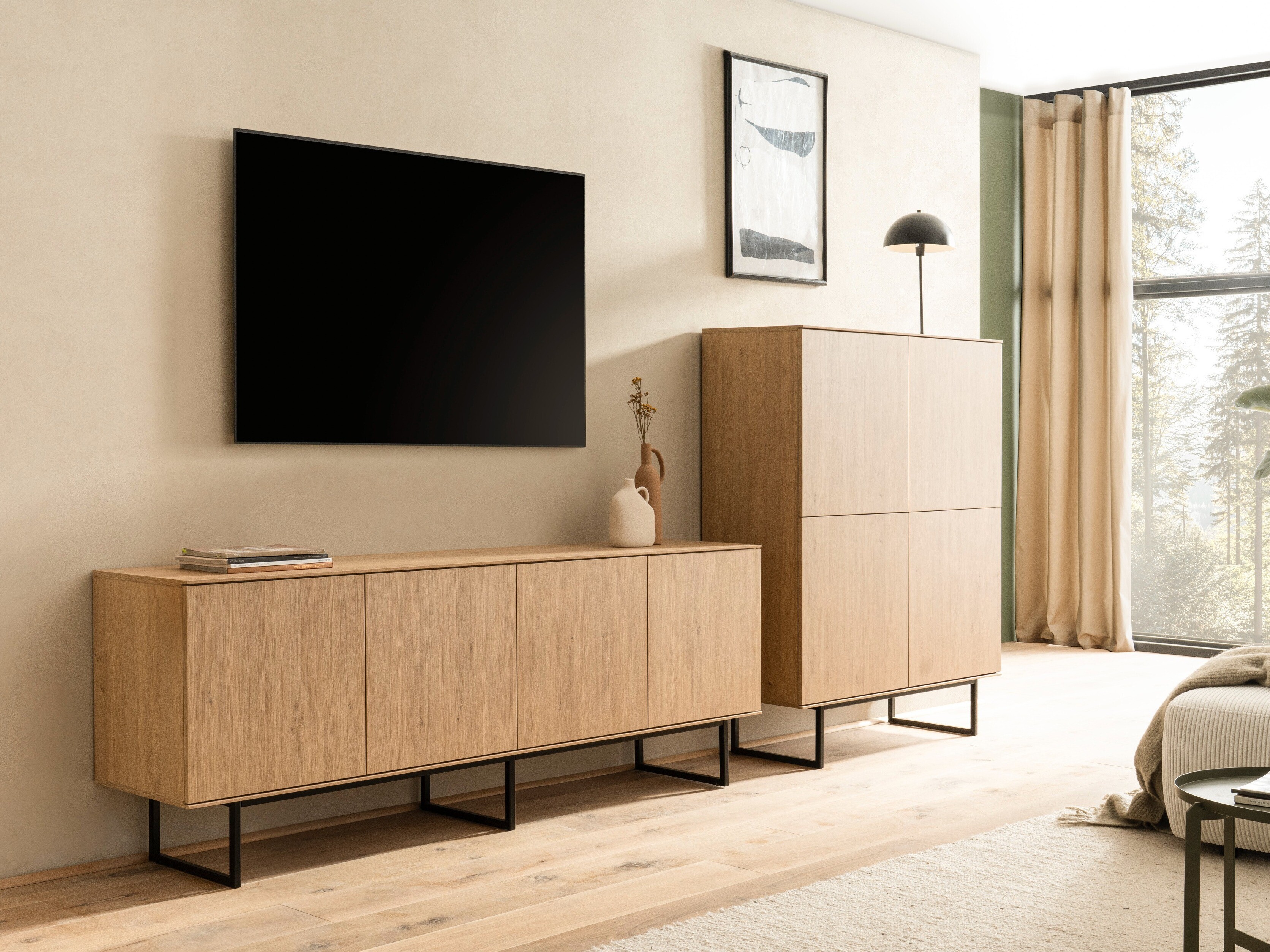 TV-Möbel Bentesa 114 (Eichenholzoptik)