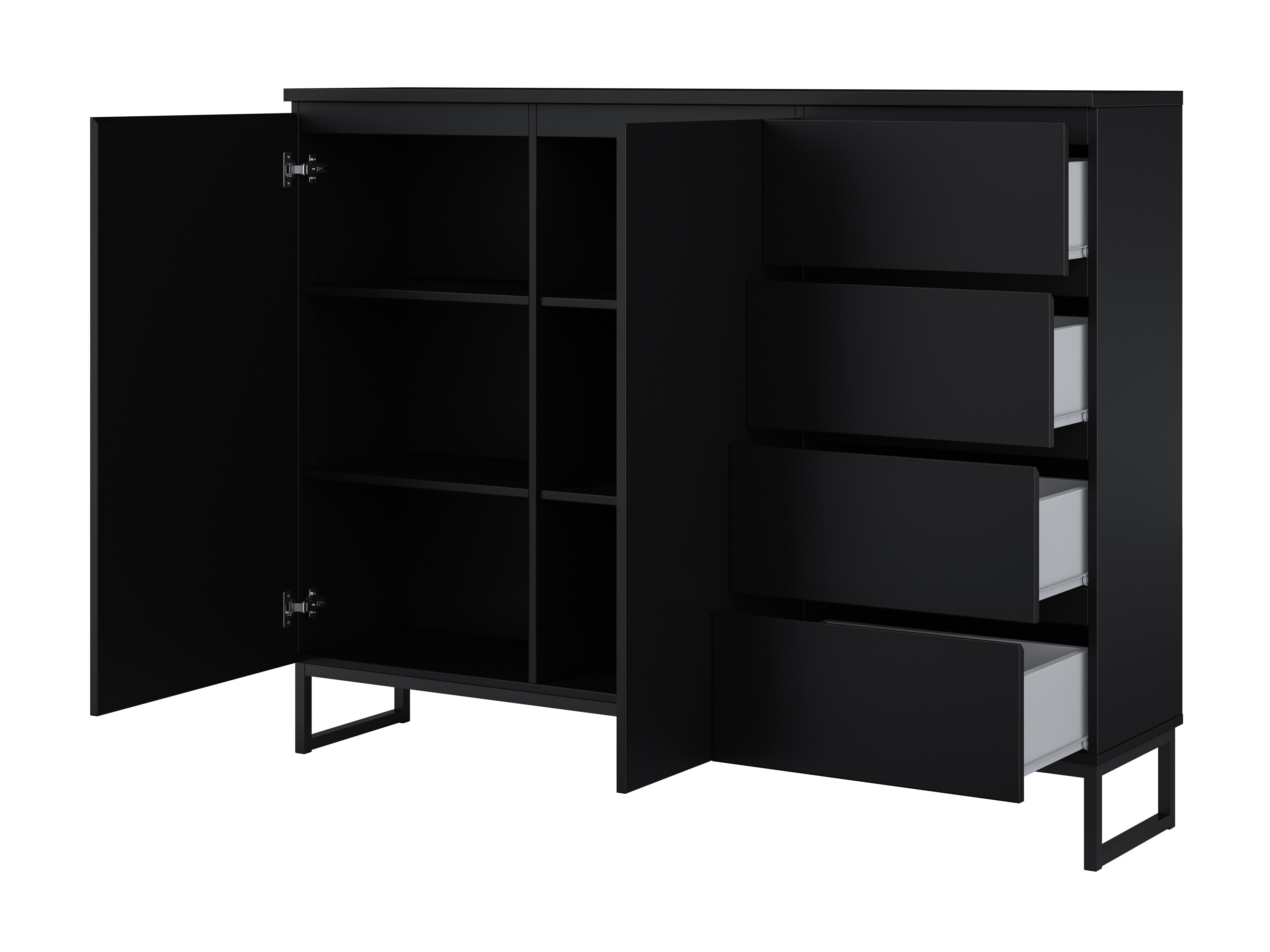 Wohnzimmer-Set Velsora 107 (Schwarz)