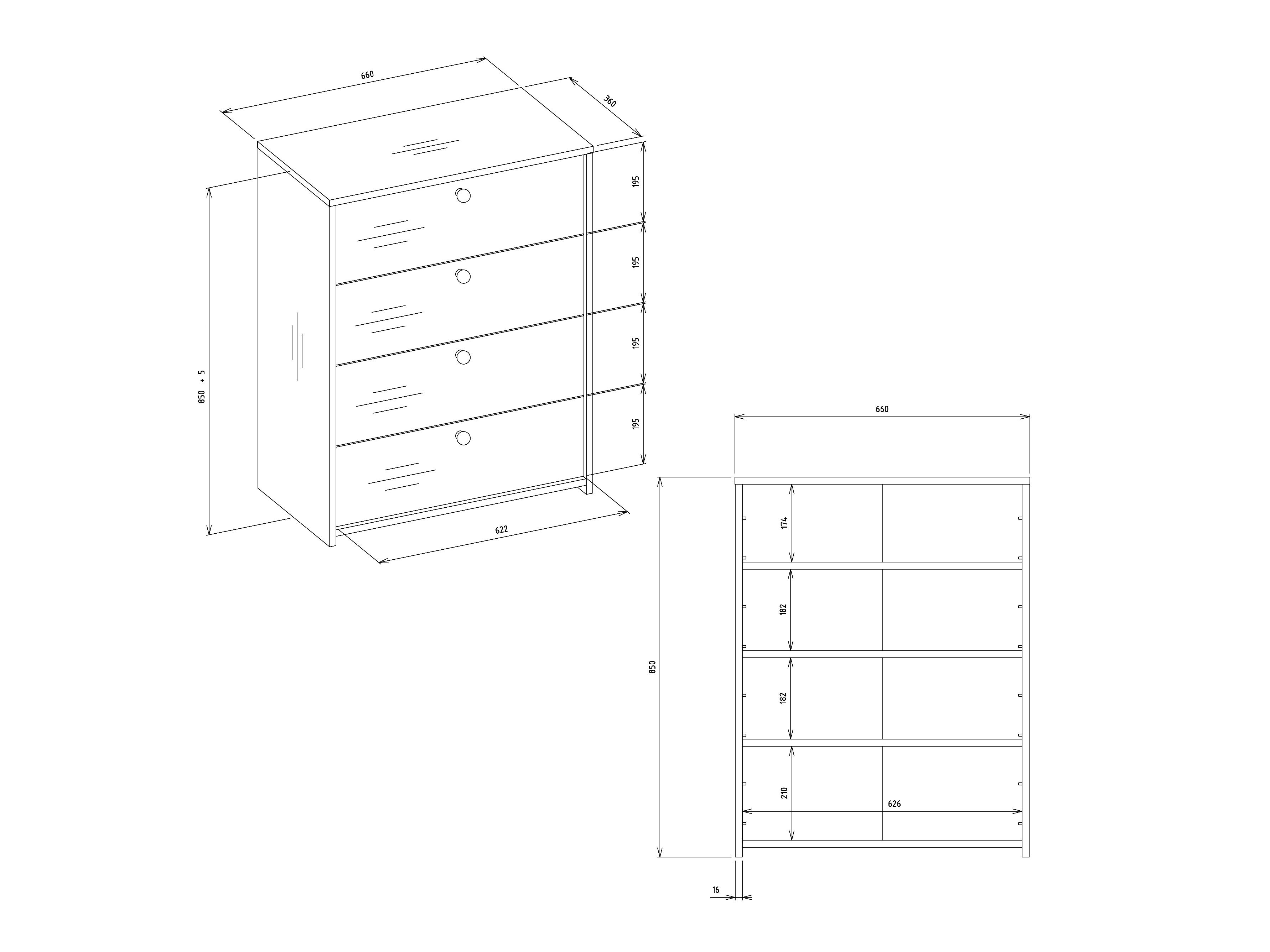 Schuhschrank Mandeville 401 (Kaschmir)