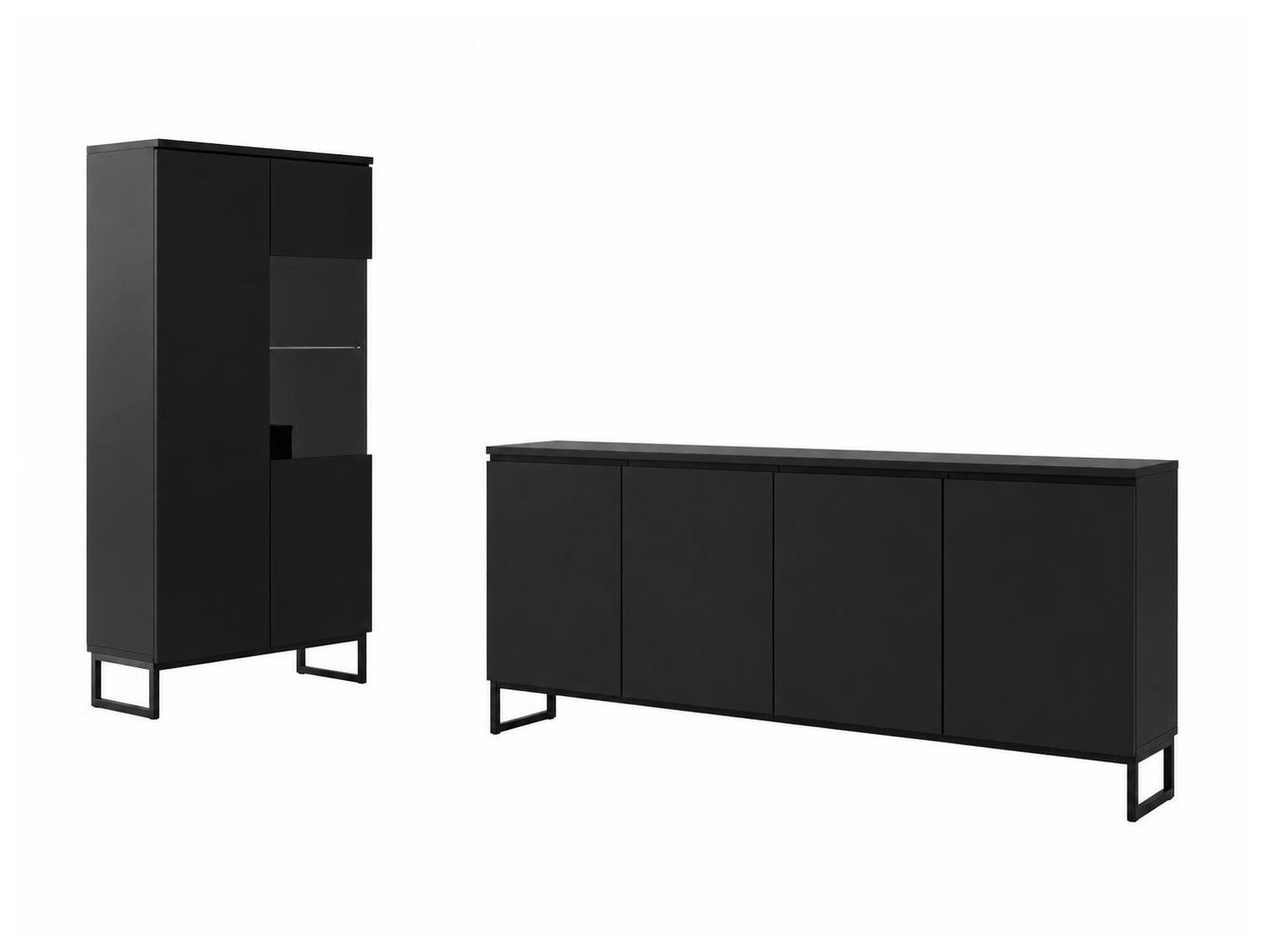 Wohnzimmer-Set Velsora 108 (Schwarz)