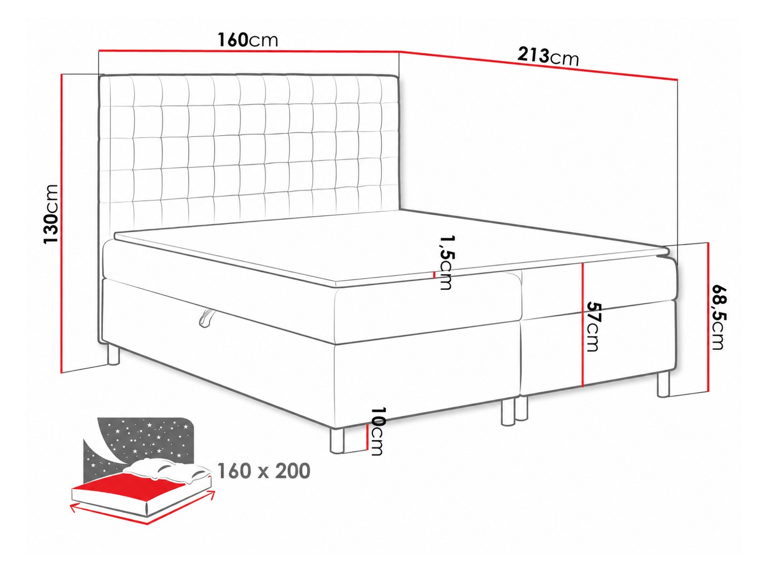 Boxspringbett Panis (Manila 04)