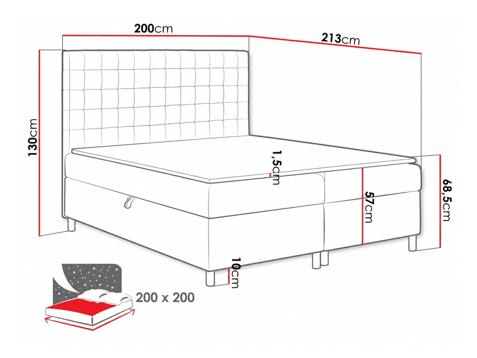 Boxspringbett Panis (Manila 04)