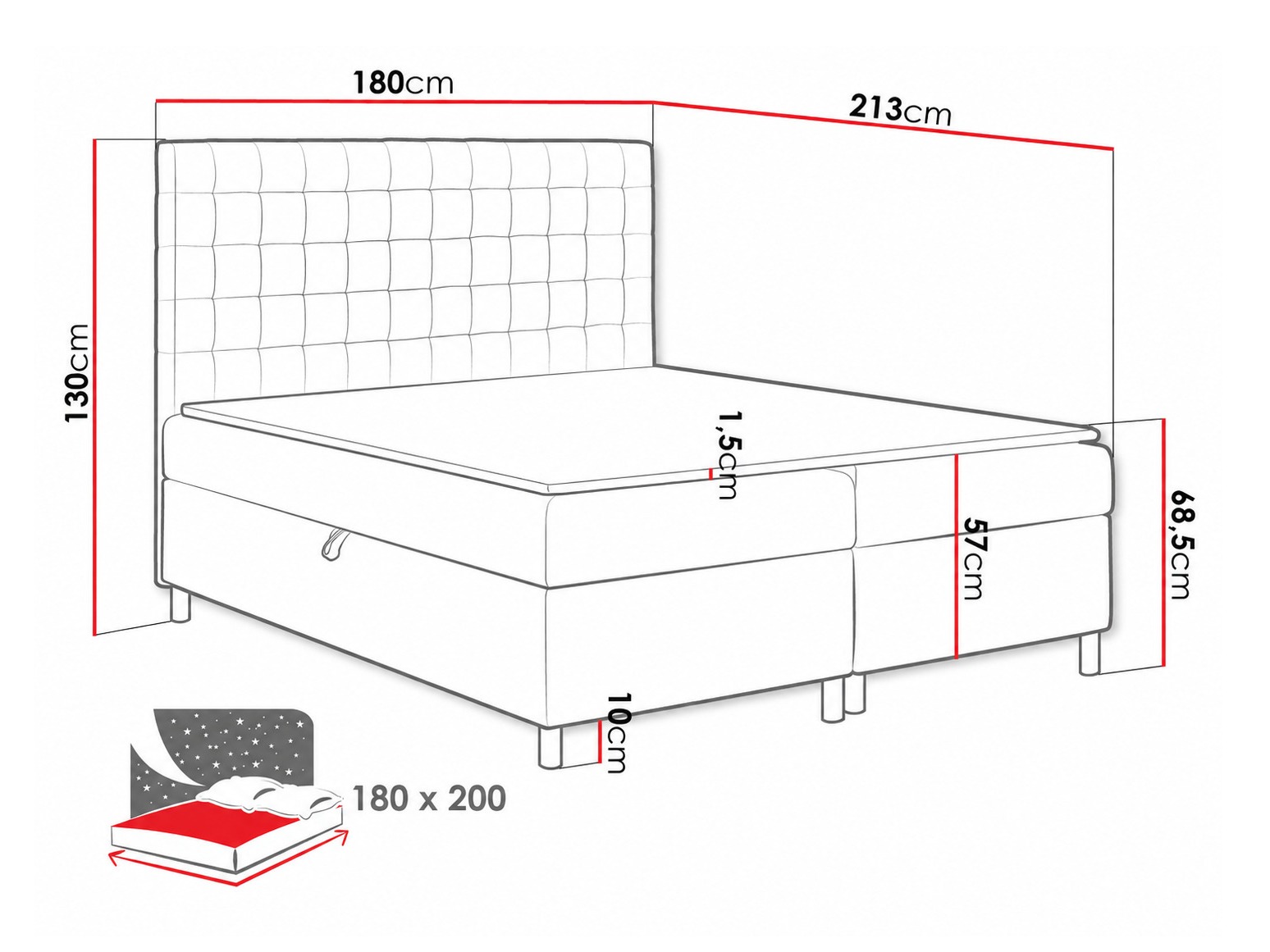 Boxspringbett Panis (Manila 09)
