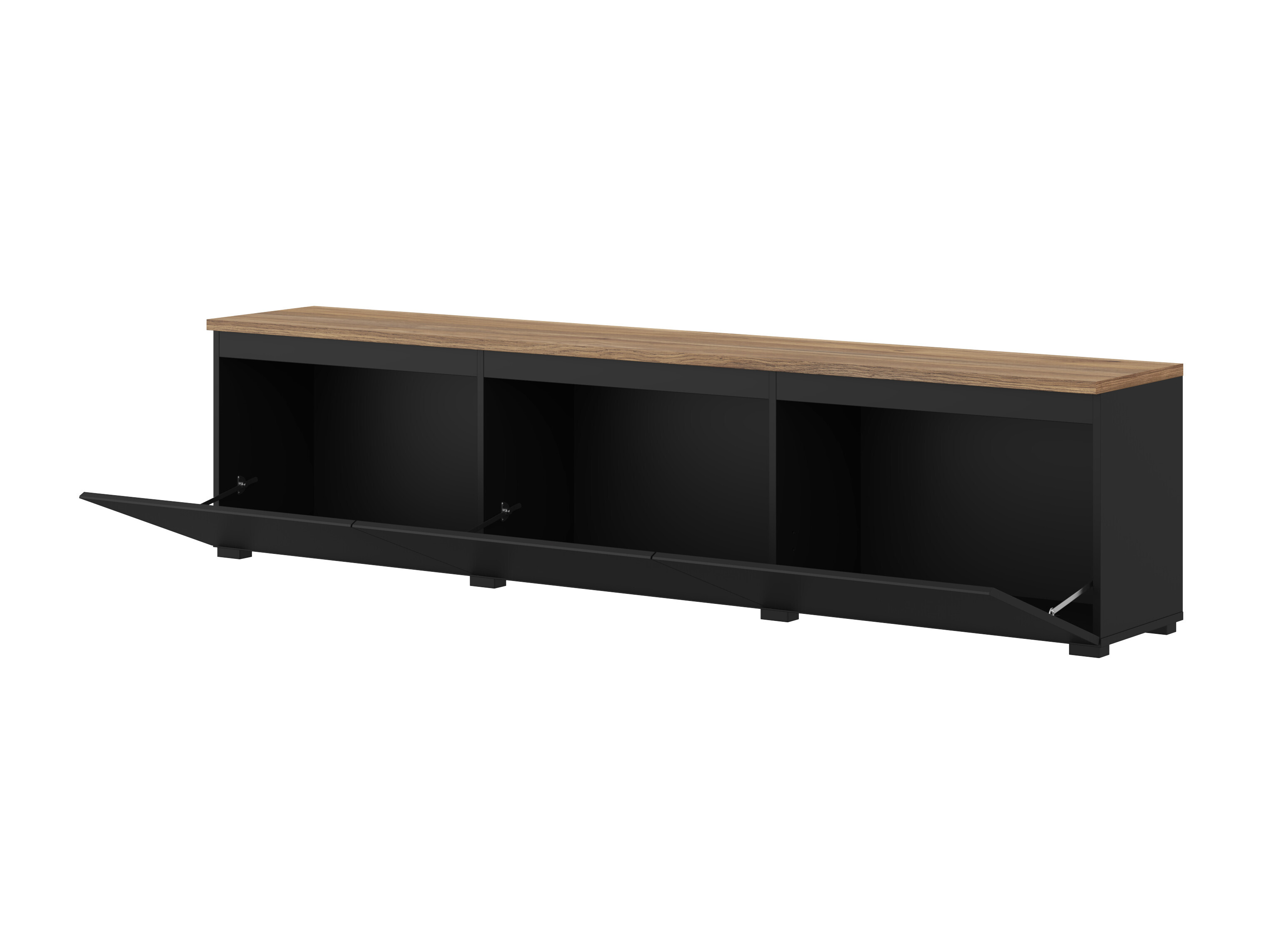 Wohnzimmer-Set Baletu 114 (Schwarz + Eiche)