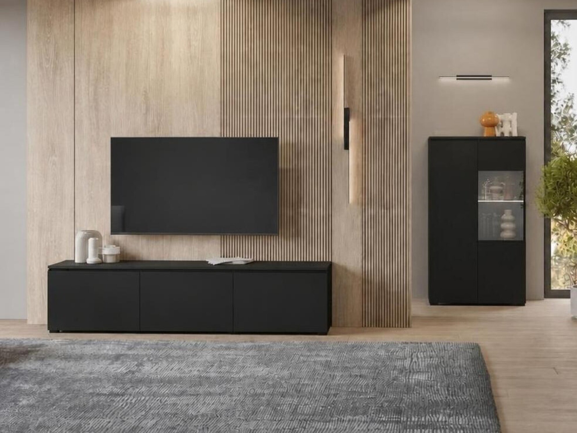 Wohnzimmer-Set Baletu 114 (Schwarz)