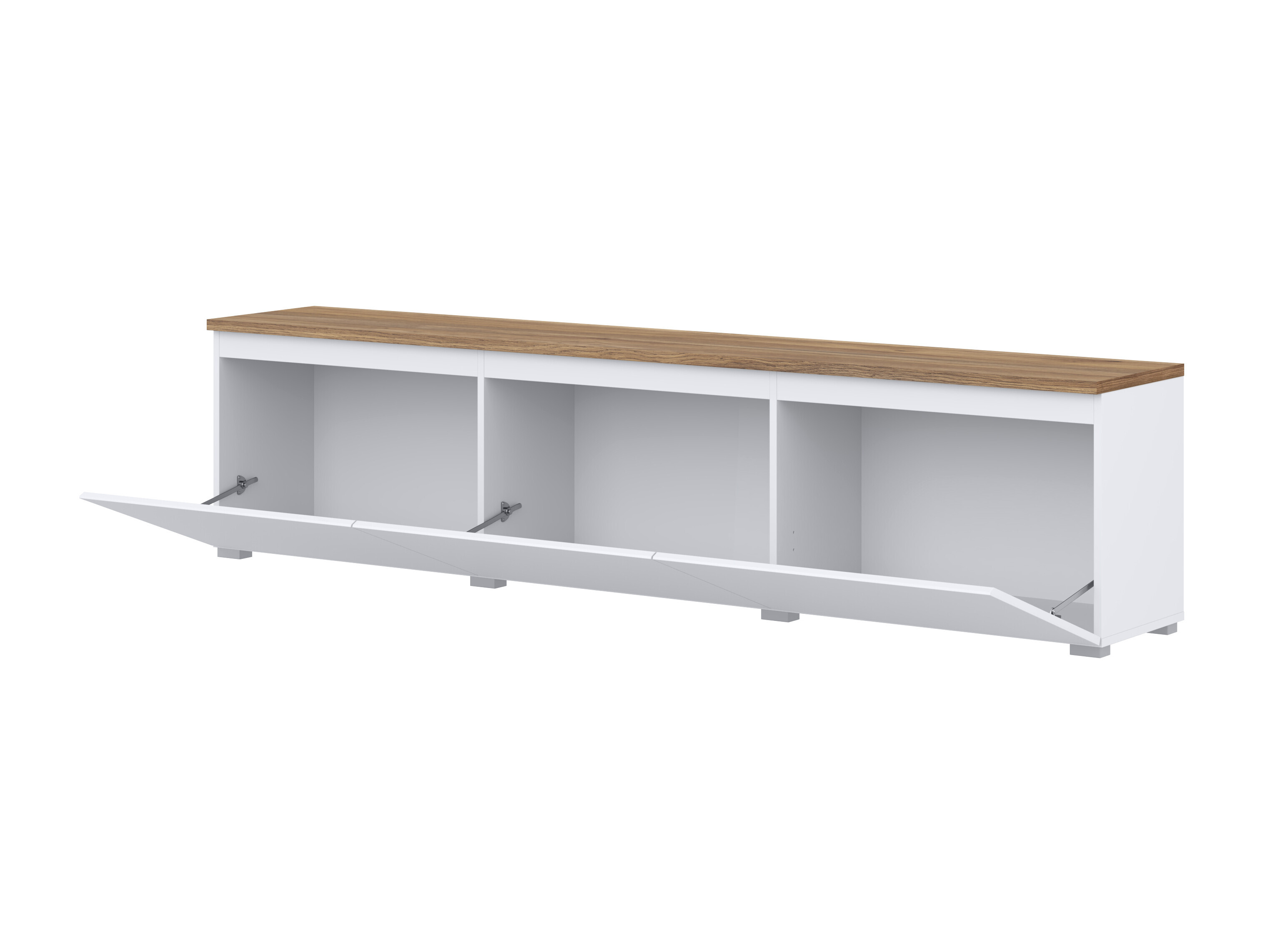 Wohnzimmer-Sets Baletu 114 (Weiss + Eichenholzoptik)