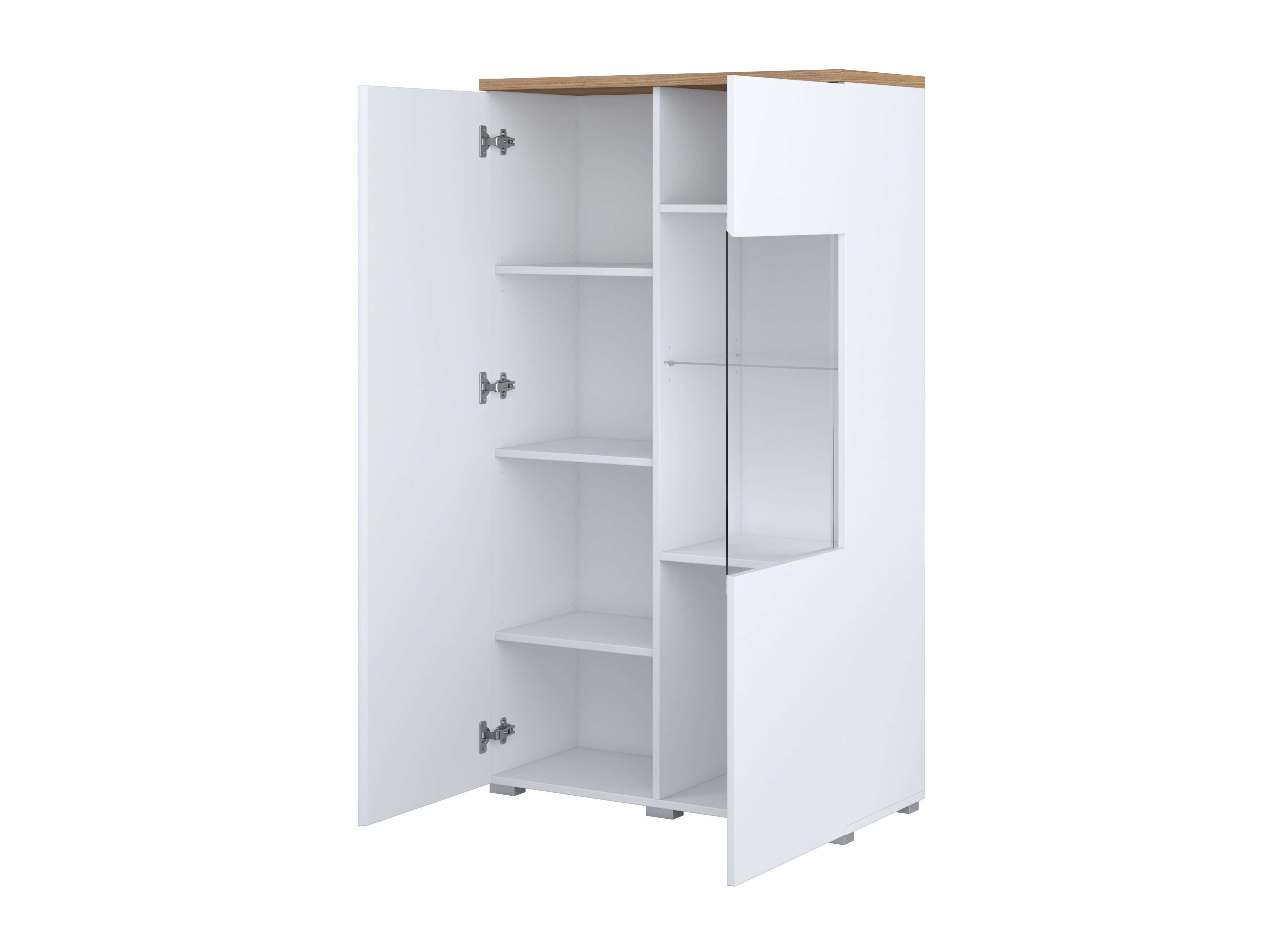 Wohnzimmer-Sets Baletu 114 (Weiss + Eichenholzoptik)