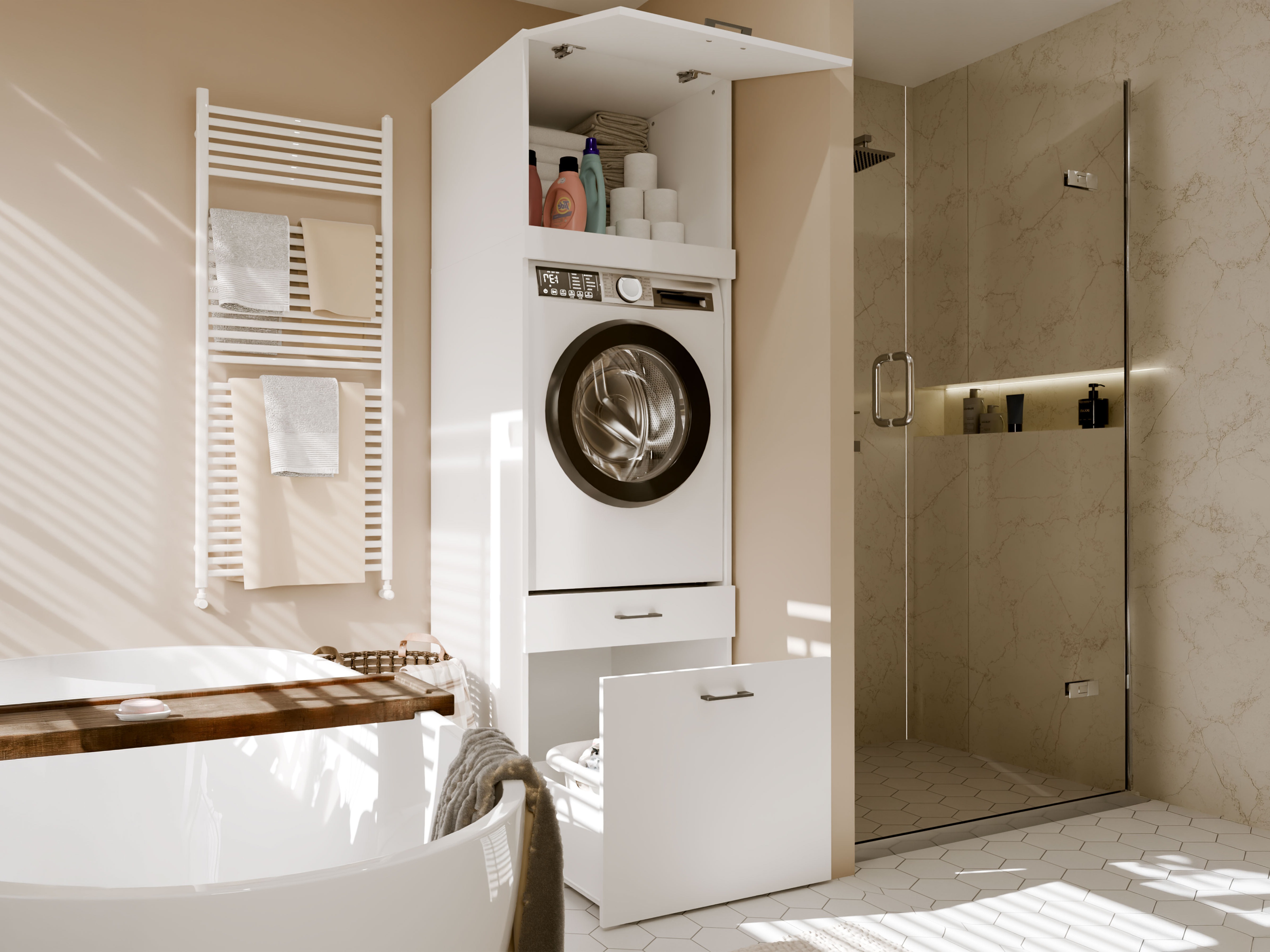 Badezimmer-Regal Balelbo 116 (Weiss)