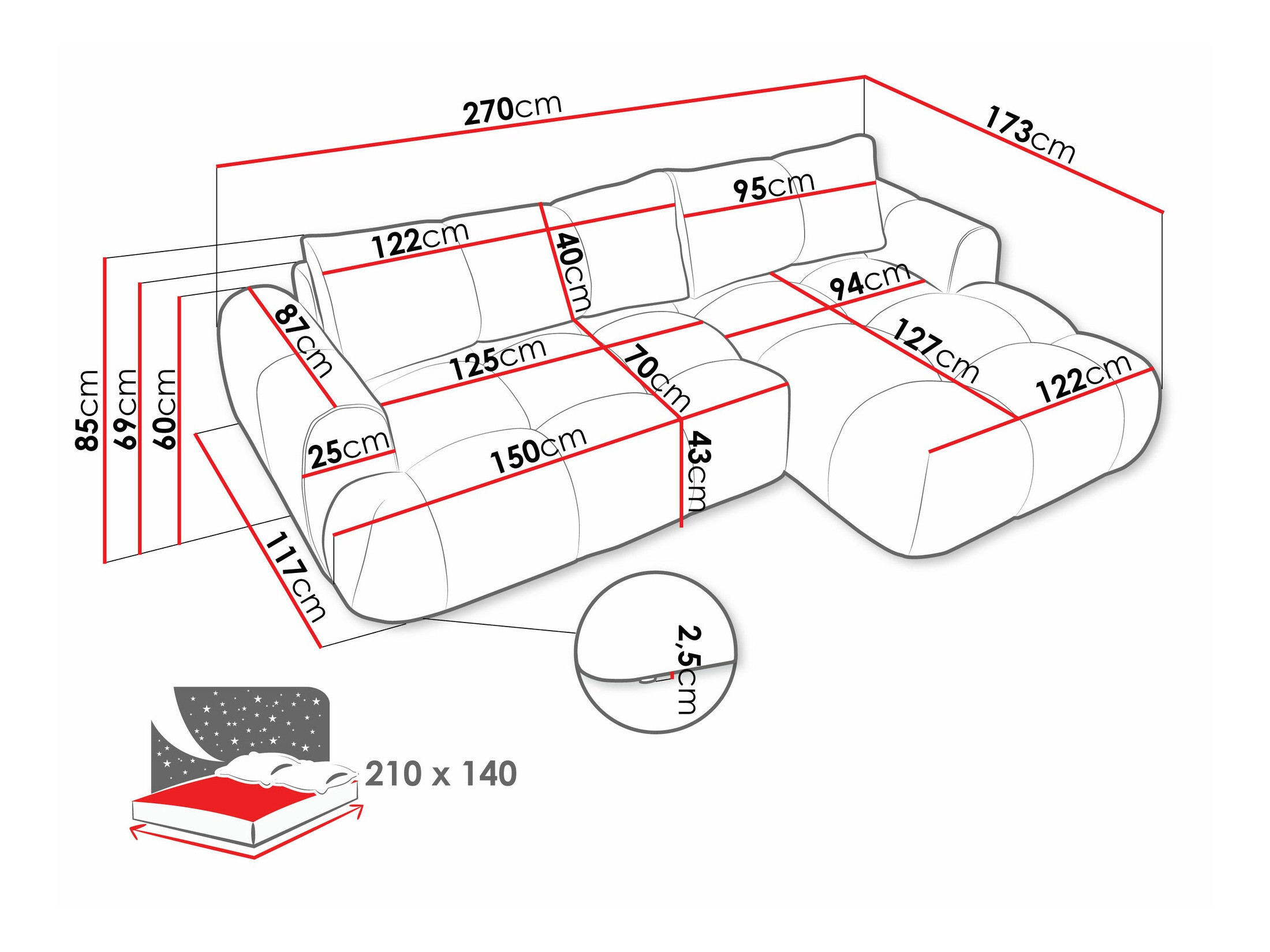Ecksofa SD3405