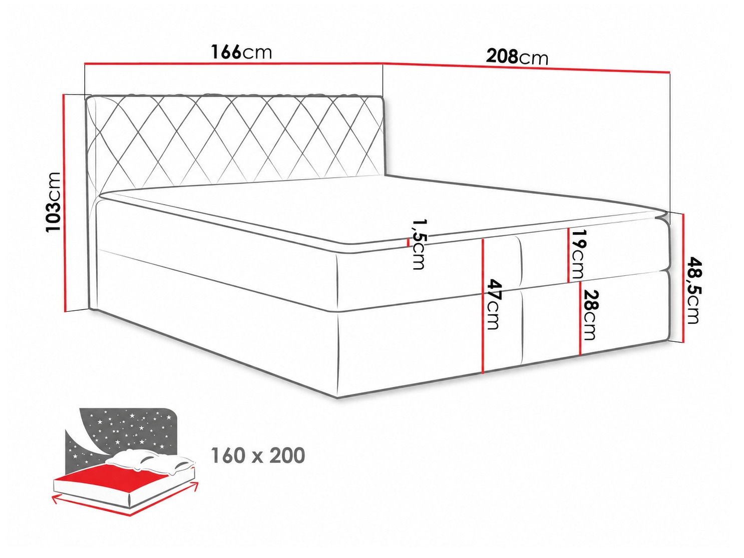 Boxspringbett Genus (Velluto 10)