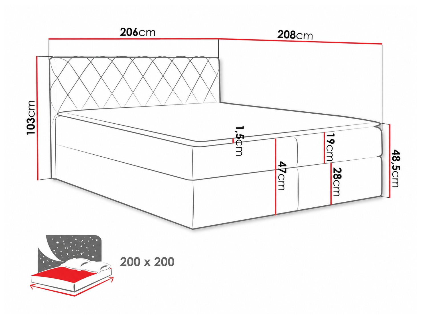 Boxspringbett Genus (Velluto 11)