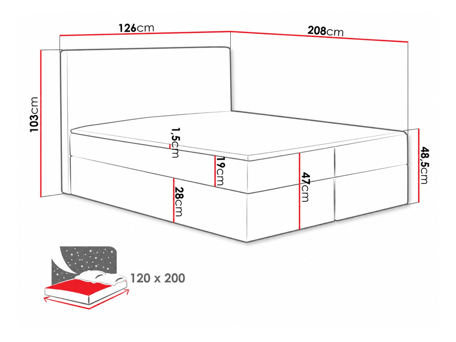 Boxspringbett Nix (Velluto 10)