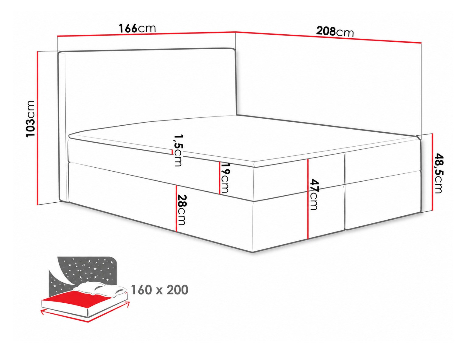 Boxspringbett Nix (Velluto 10)