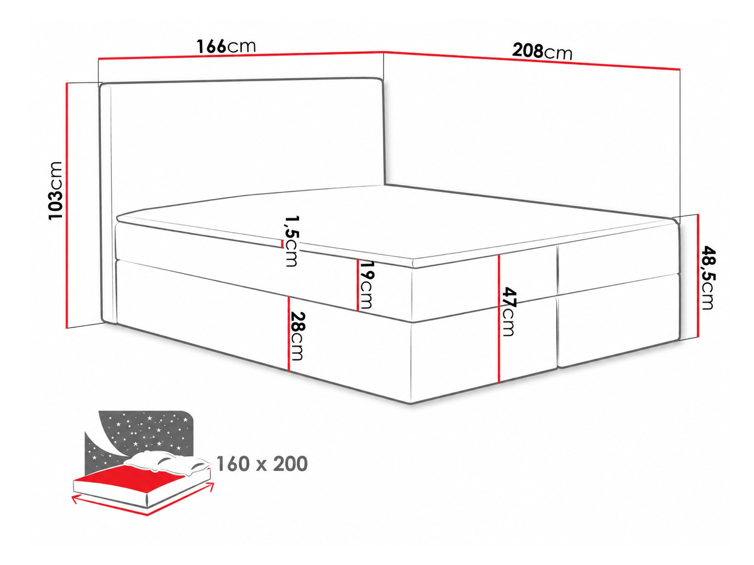 Boxspringbett Nix (Velluto 11)