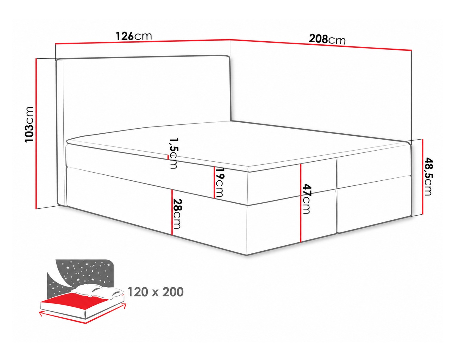 Boxspringbett Nix (Velluto 14)