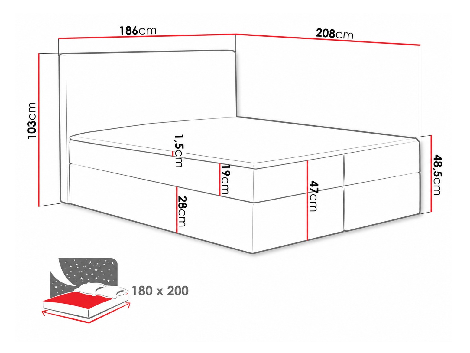 Boxspringbett Nix (Velluto 14)
