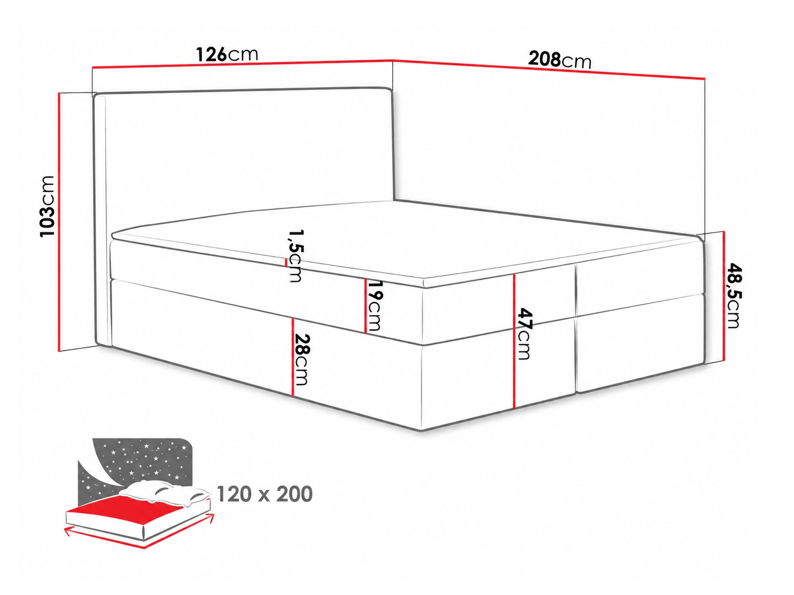 Boxspringbett Nix (Velluto 16)