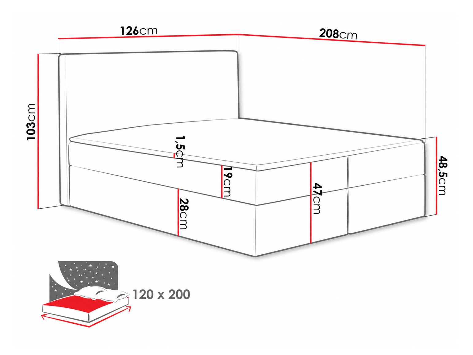 Boxspringbett Nix (Velluto 3)