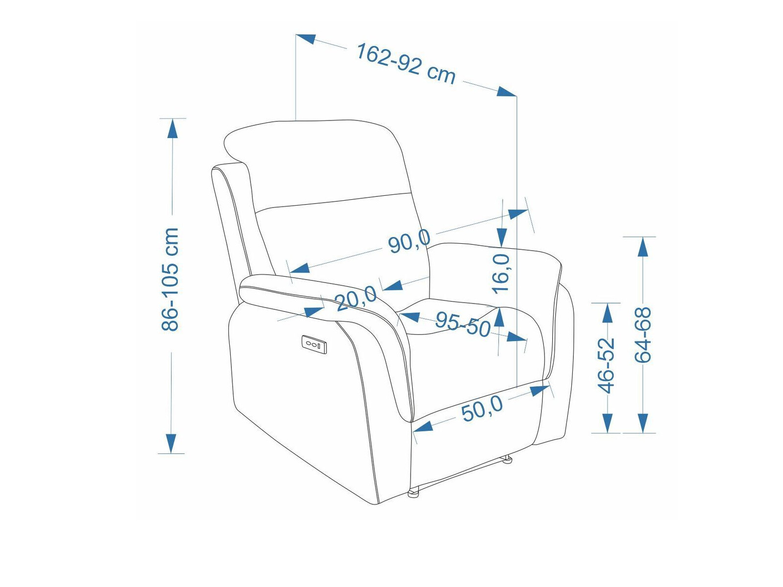 Sessel Liegesessel Houston 2216 (Vinci 26)