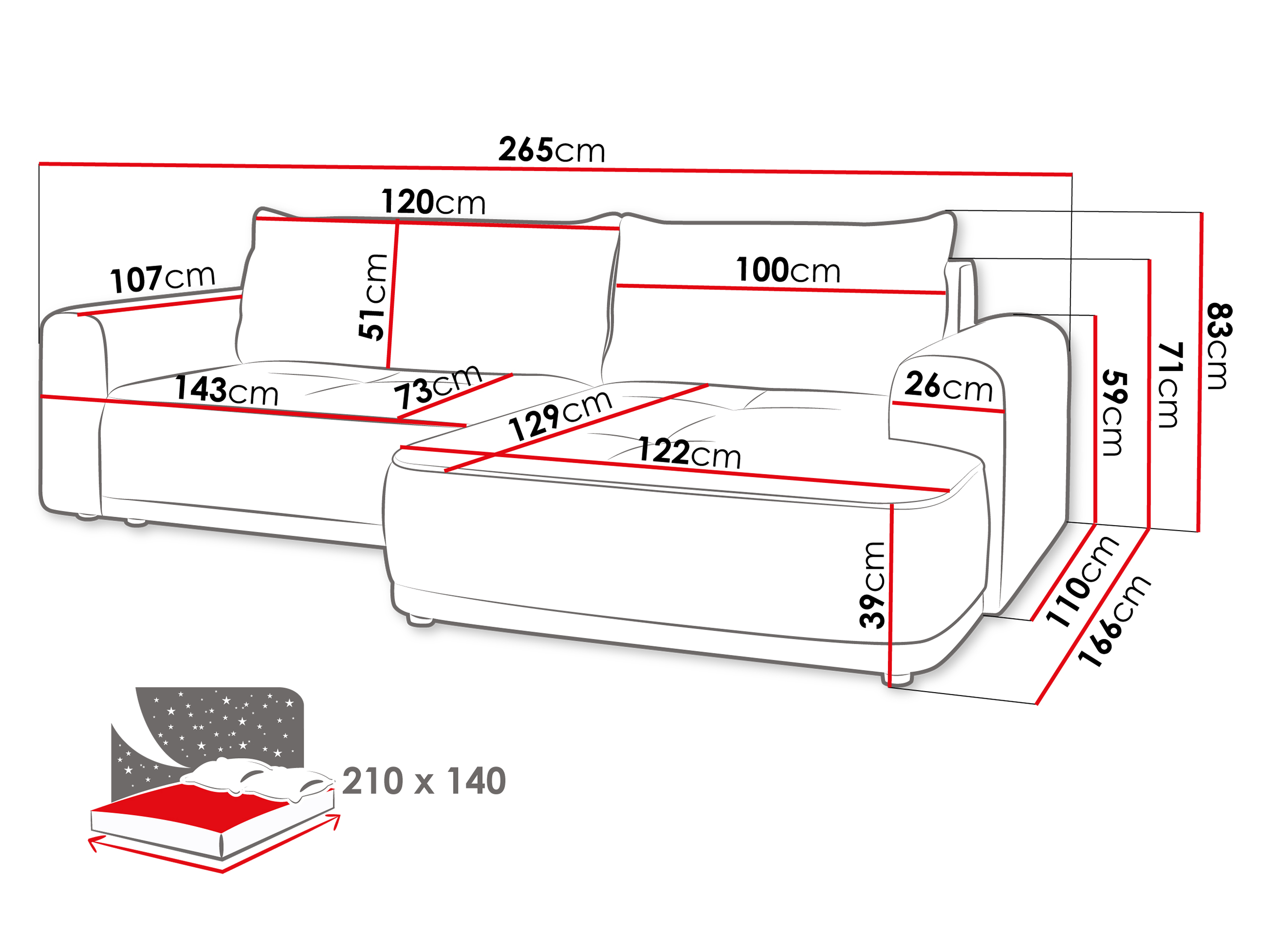 Ecksofa Lincoln 201 (Vibe 08)