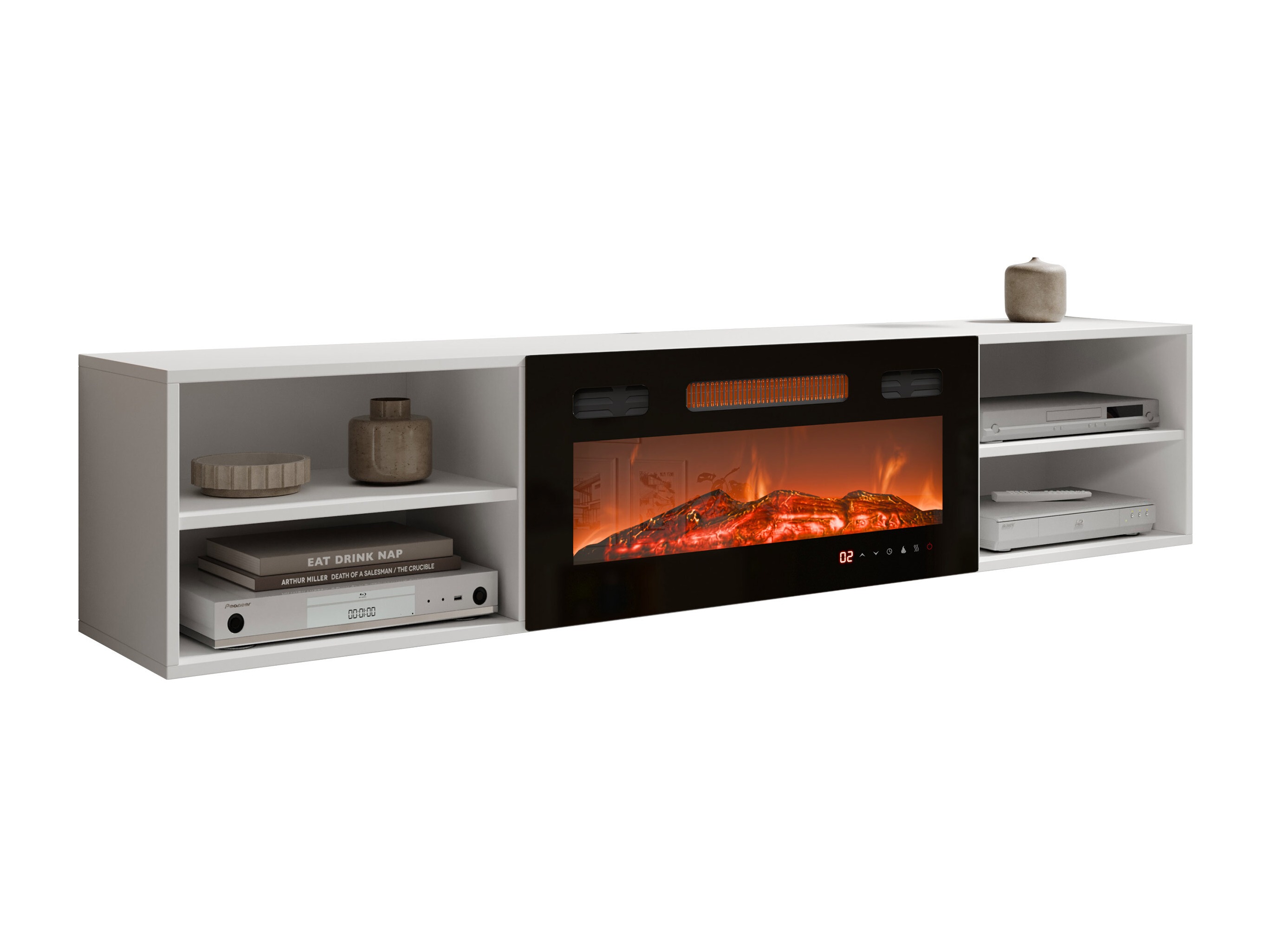 TV-Möbel Charlotte 190 (Weiss + Schwarz)