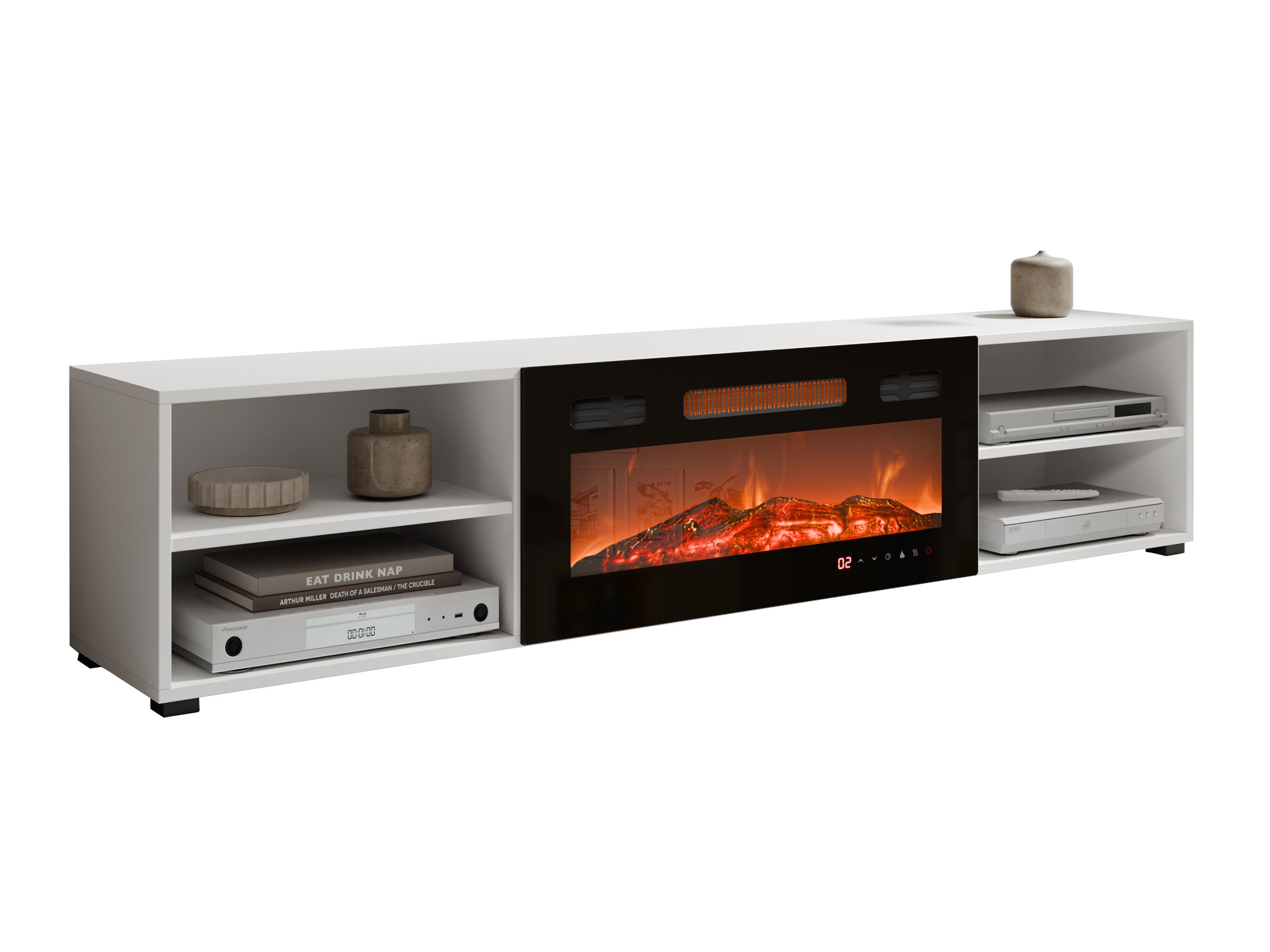 TV-Möbel Charlotte 190 (Weiss + Schwarz)