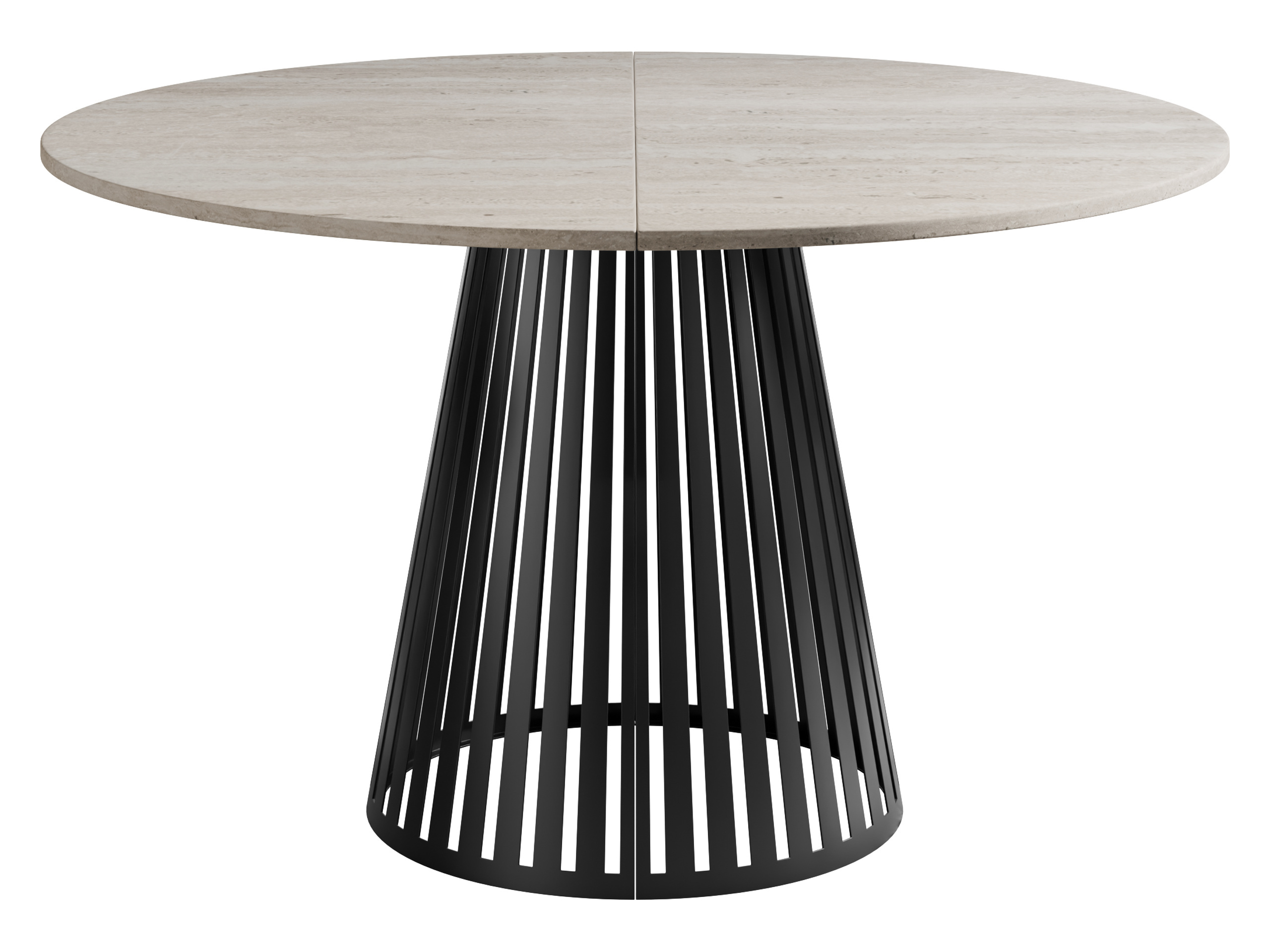 Tisch Prudentia II (Heller Travertin + Schwarz)