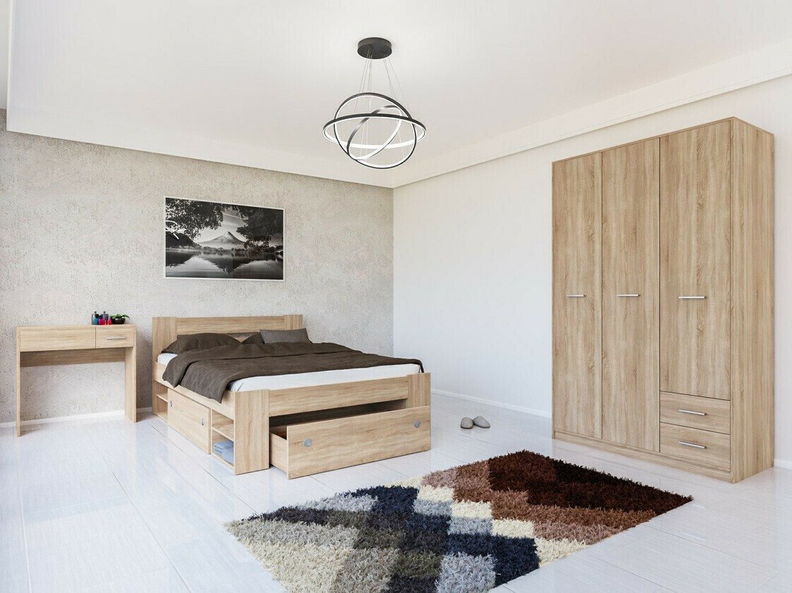 Bett Novsore 128 (Sonoma-Eiche)