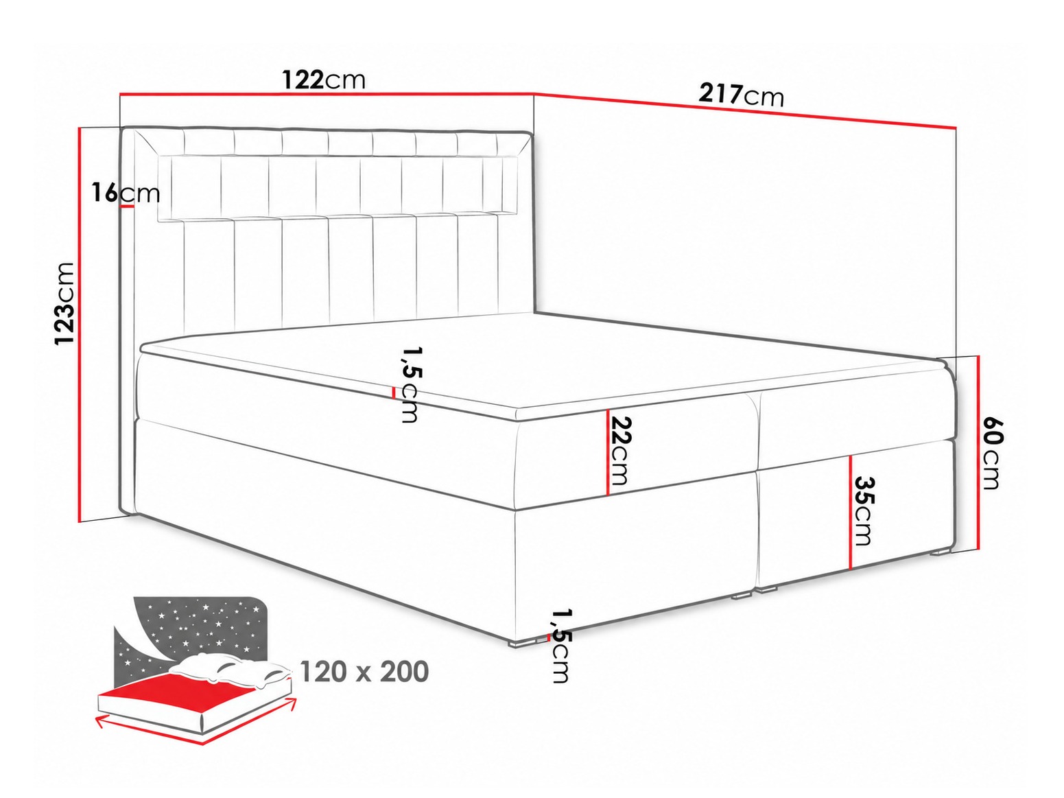 Boxspringbett Pomum (Magic Velvet 2225)