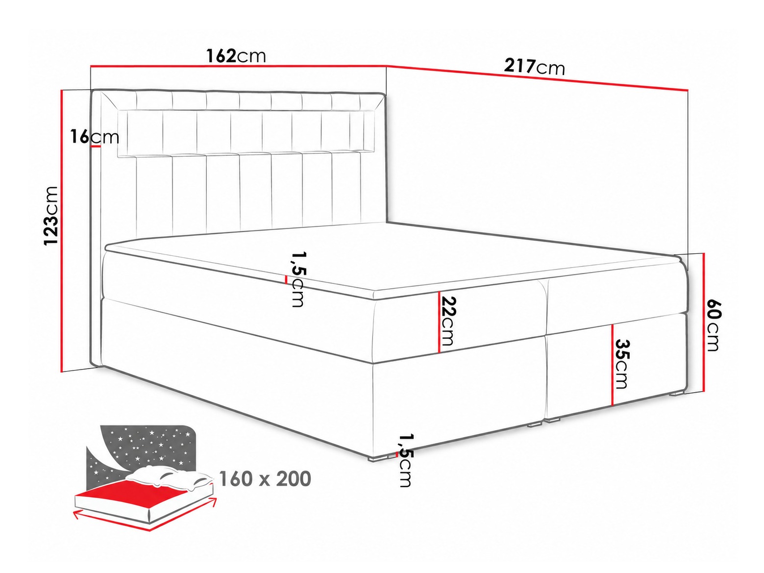 Boxspringbett Pomum (Soft 011)