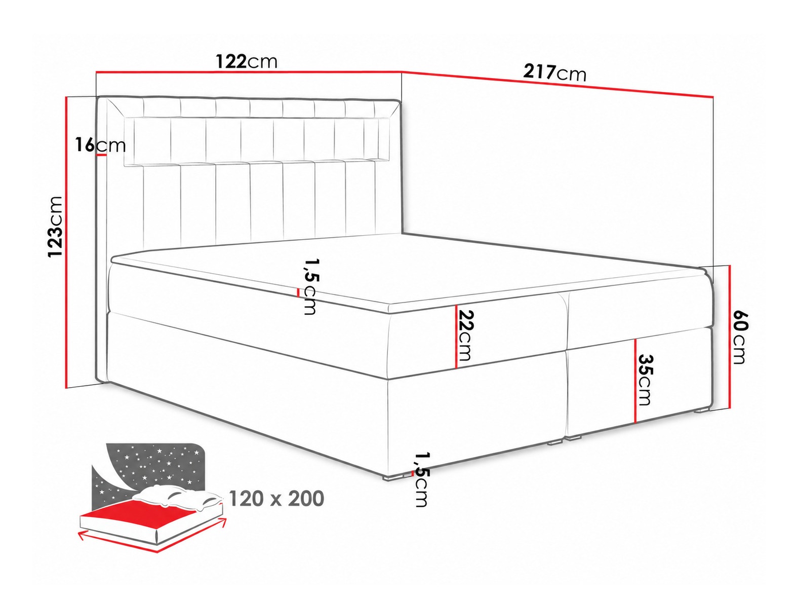 Boxspringbett Pomum (Soft 017)